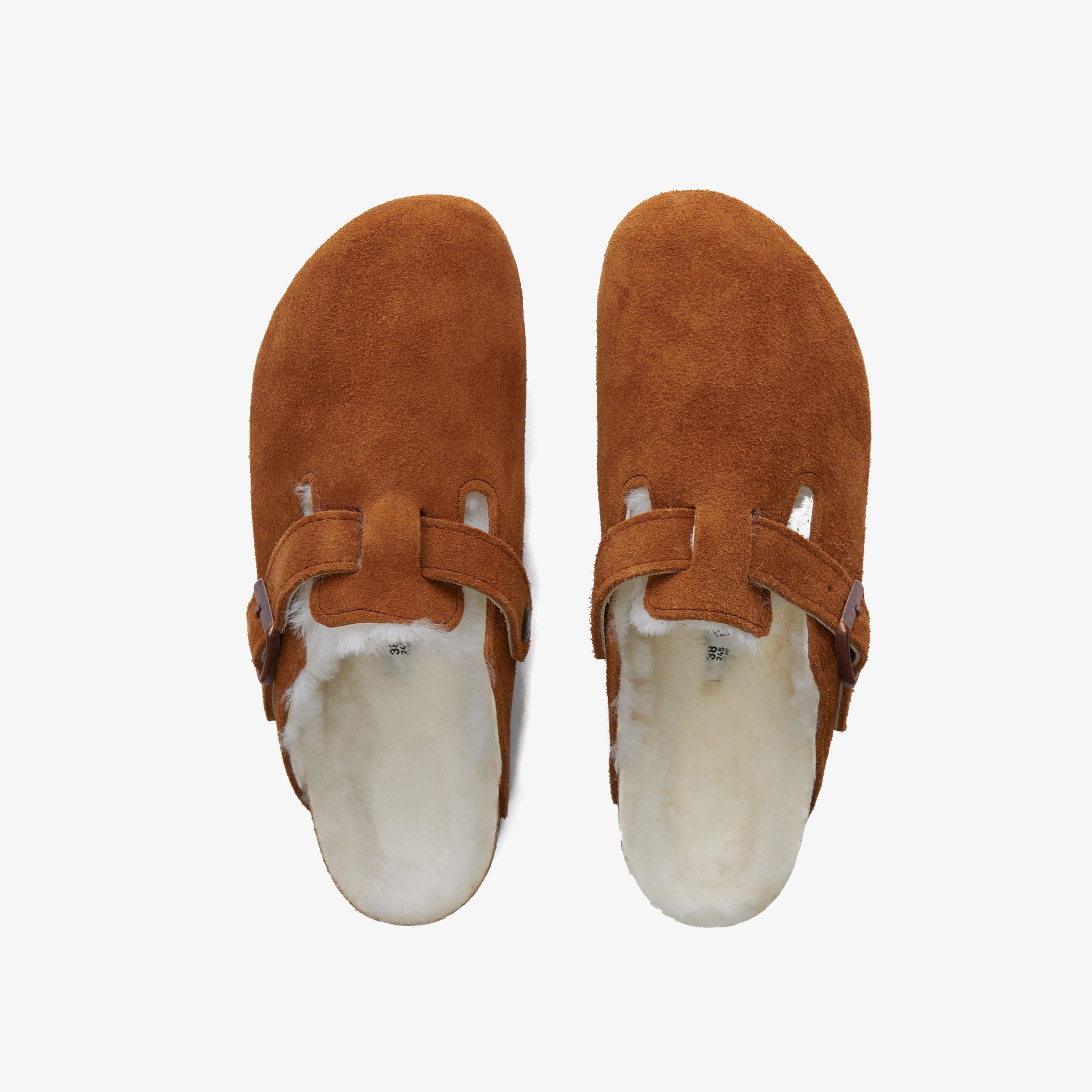 Birkenstock Suede Shearling Kadın Kahverengi Terlik