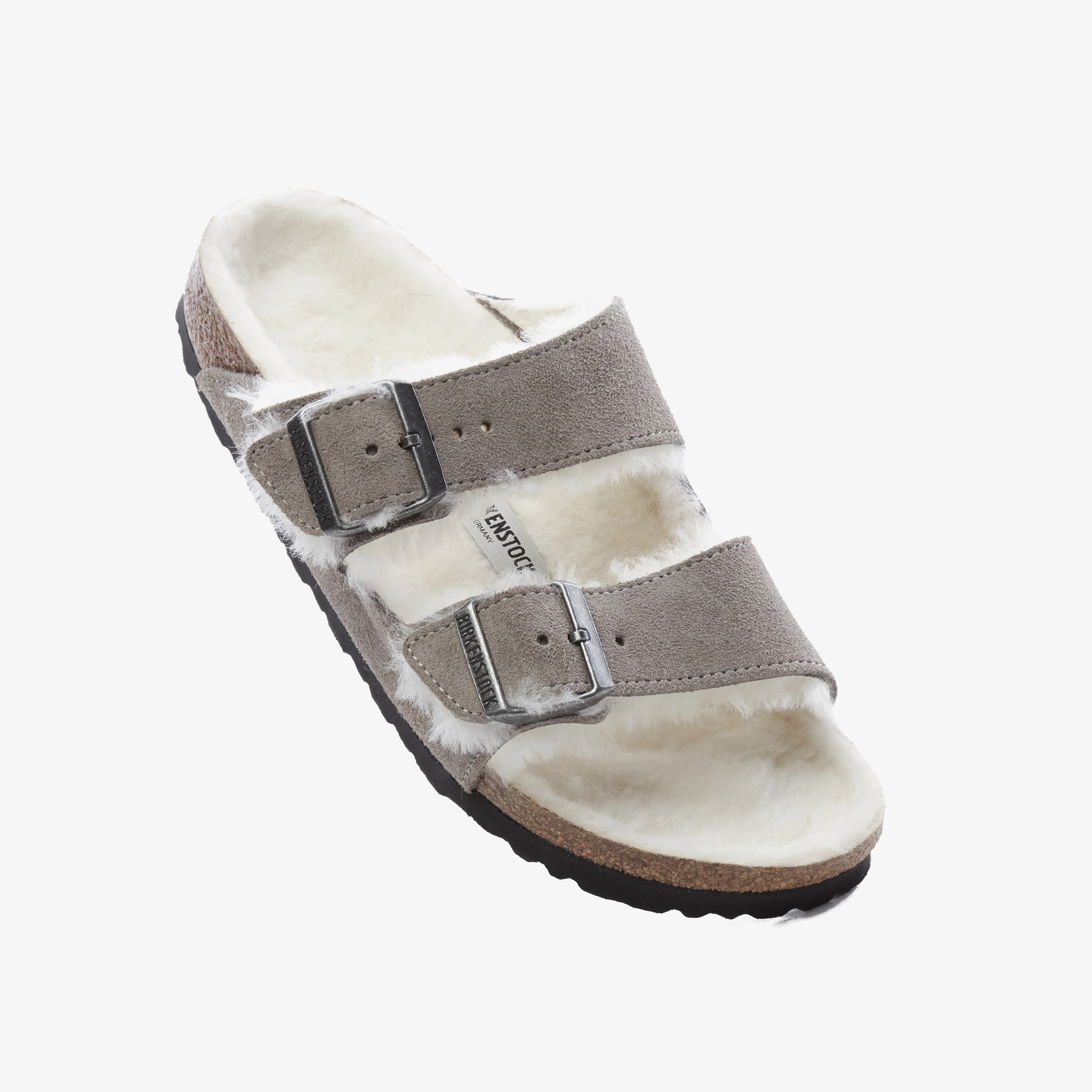Birkenstock Suede Shearling Unisex Gri Terlik