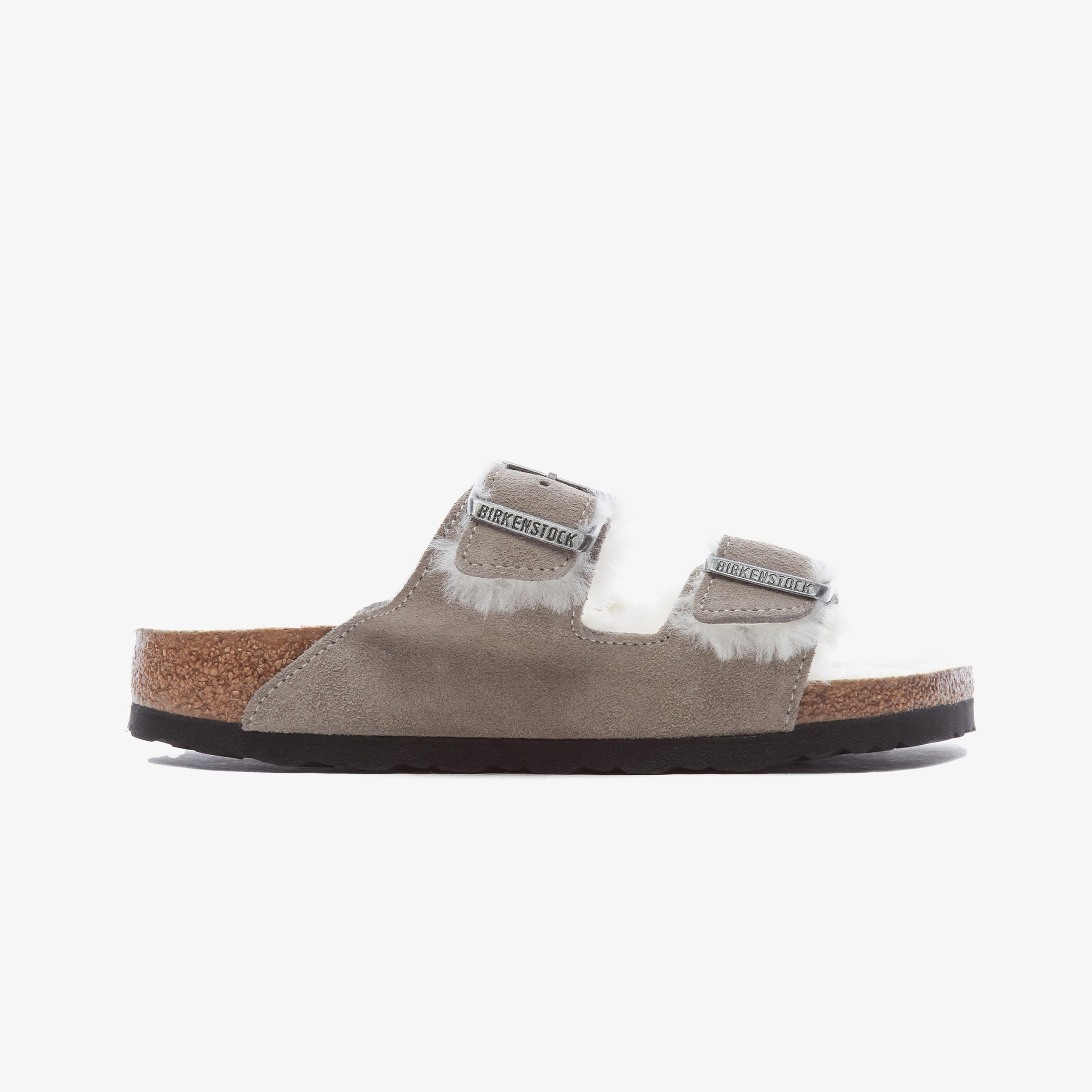 Birkenstock Suede Shearling Unisex Gri Terlik