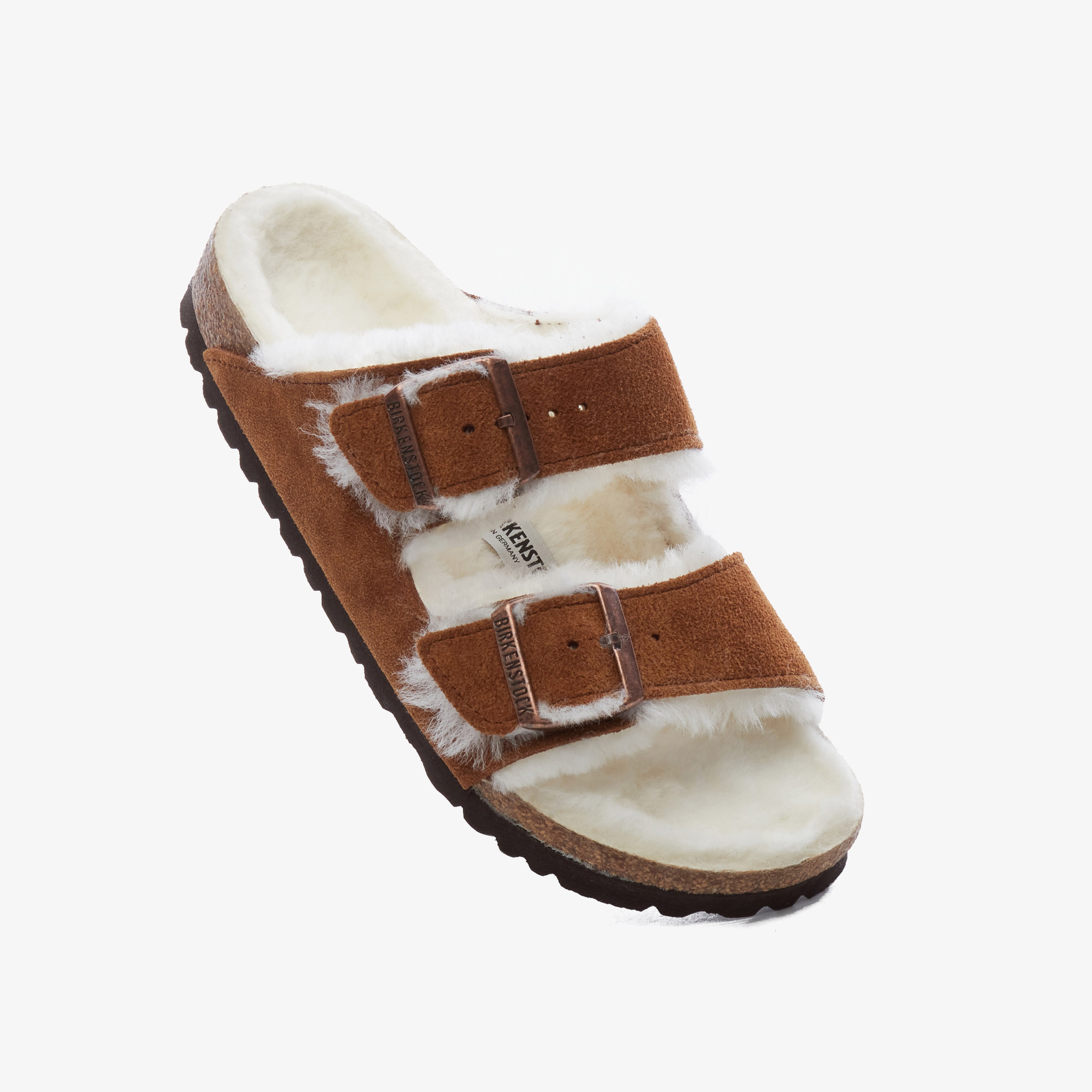Birkenstock Suede Shearling Unisex Kahverengi Terlik