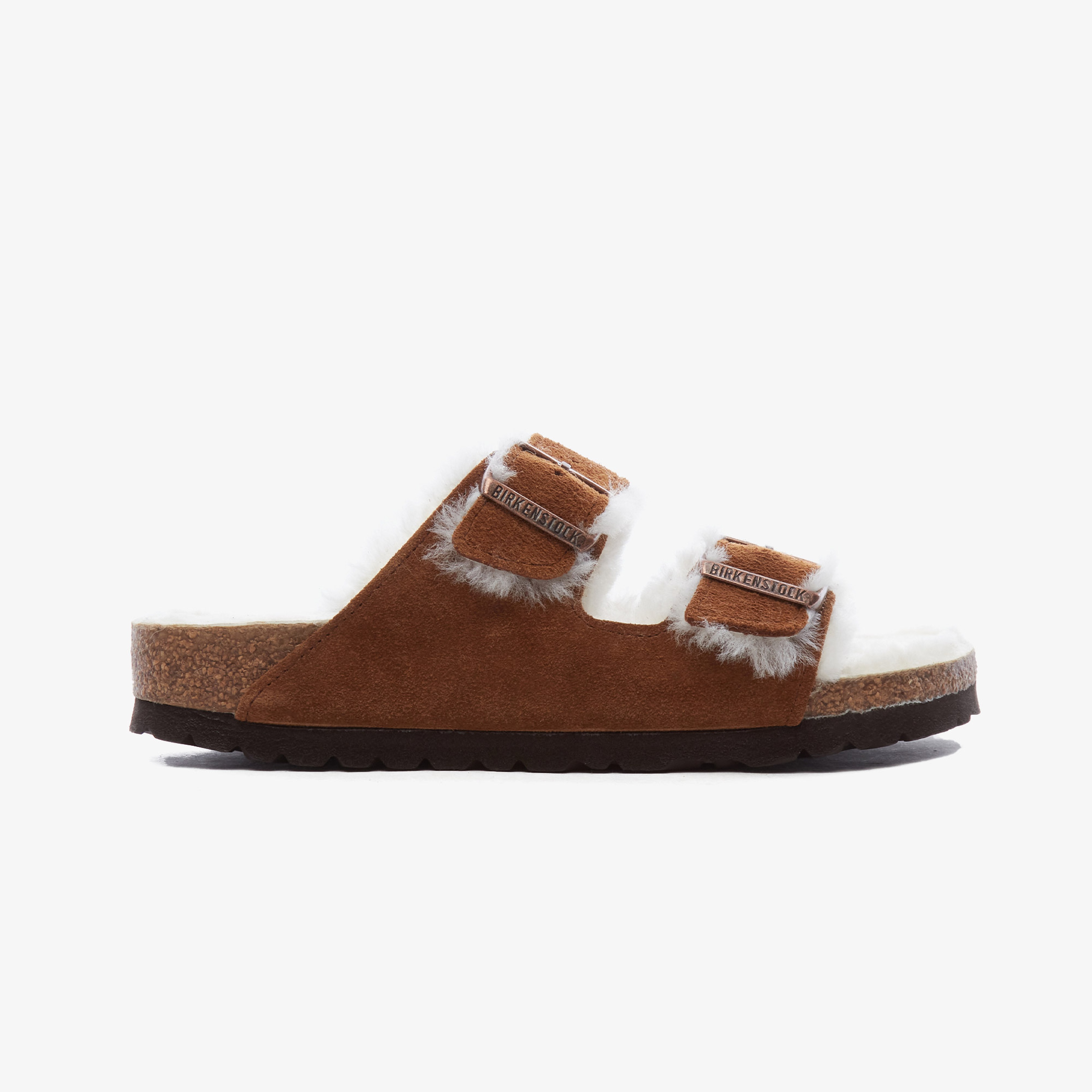 Birkenstock Suede Shearling Unisex Kahverengi Terlik