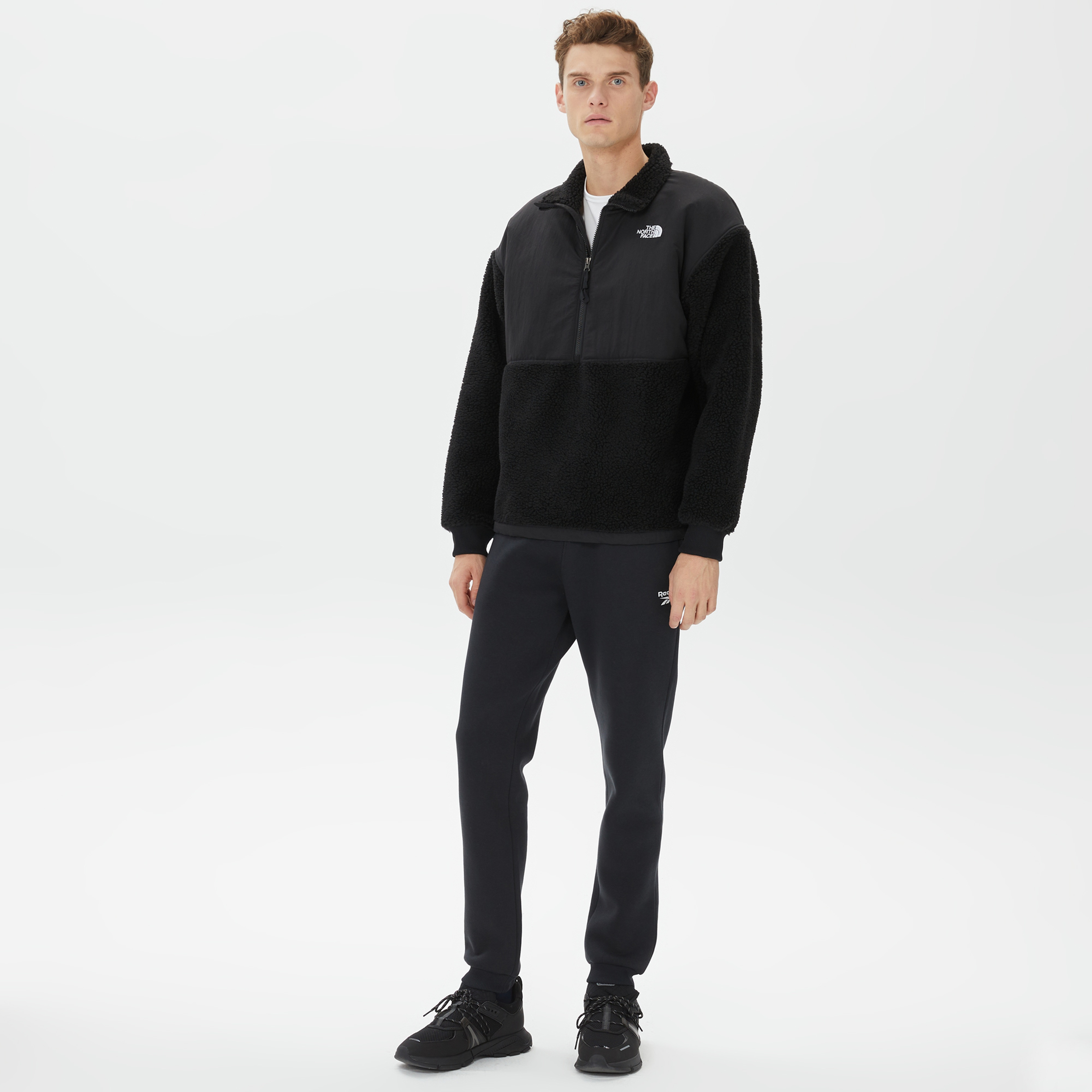 The North Face Platte High Pile Fleece 1/4 Erkek Siyah Sweatshirt