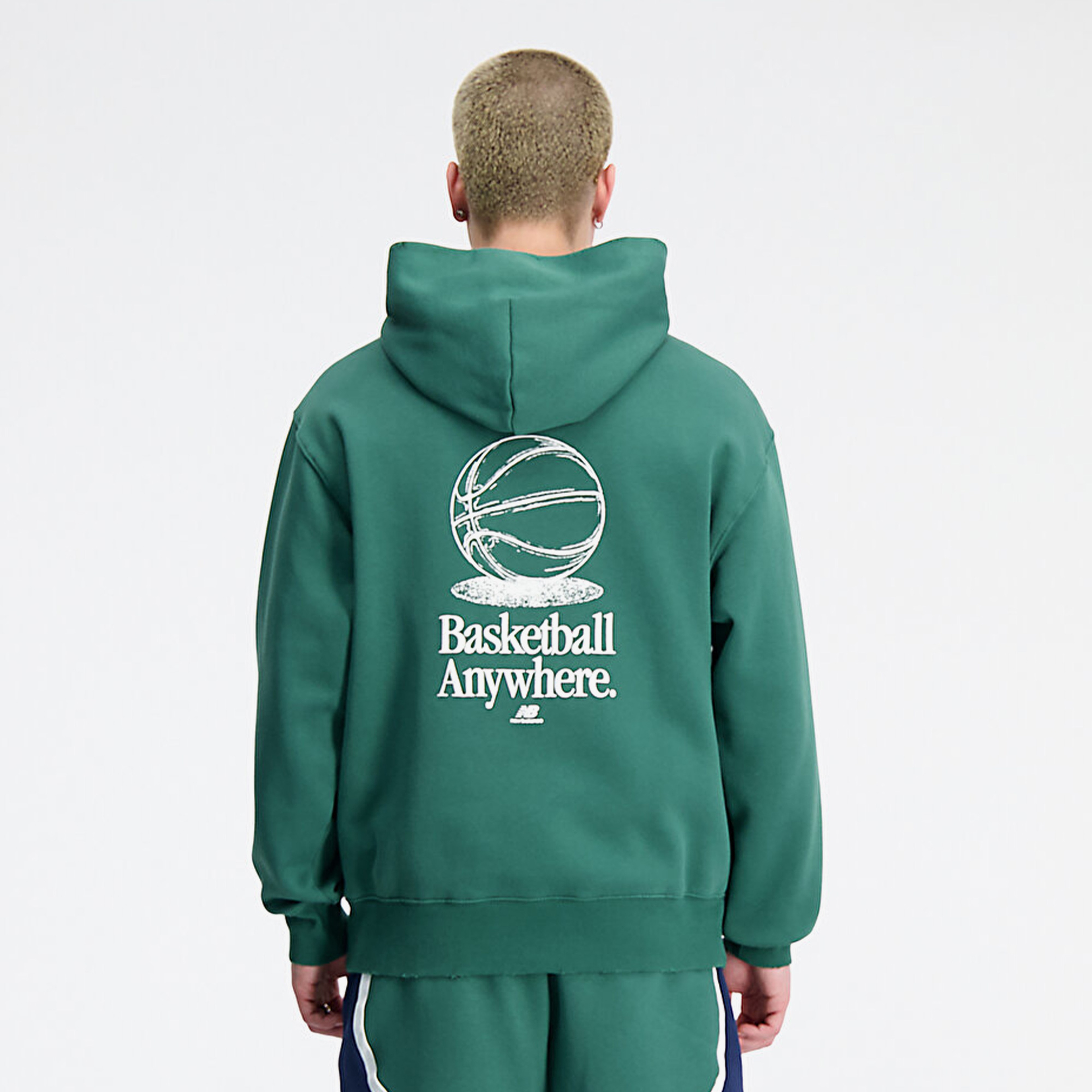 New Balance Hoops Fleece Erkek Yeşil Hoodie