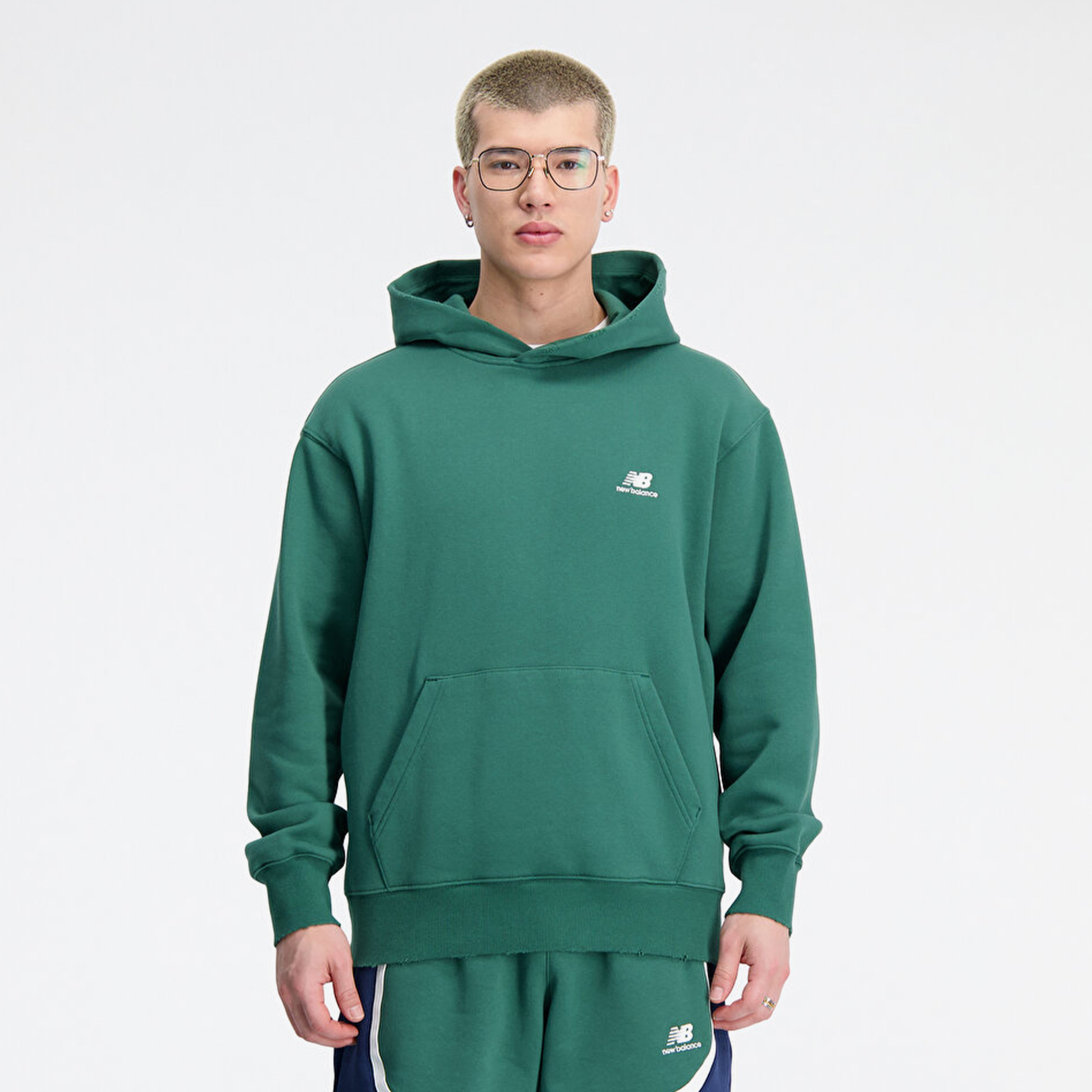 New Balance Hoops Fleece Erkek Yeşil Hoodie