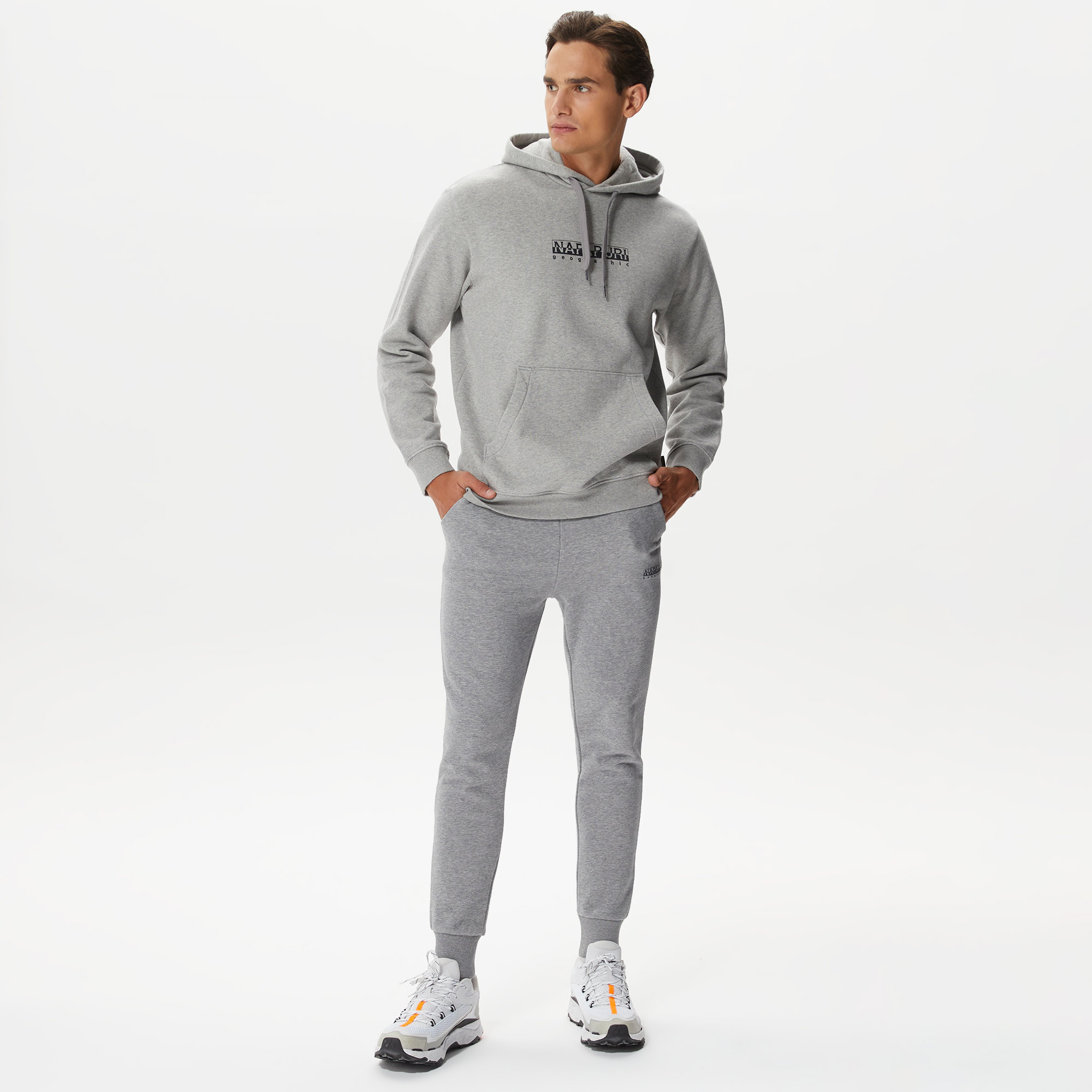 Napapijri B-Box H S 1 Erkek Gri Hoodie