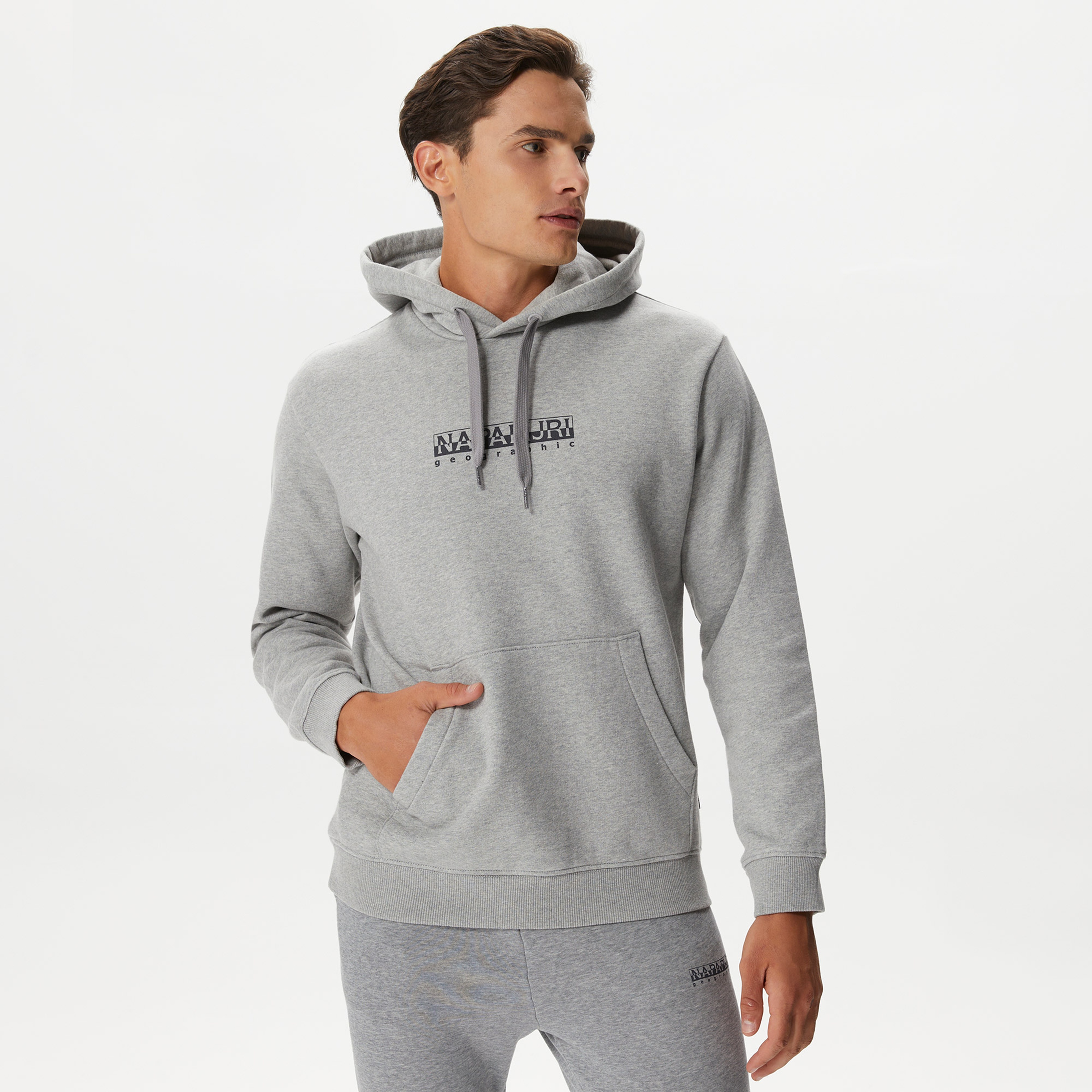 Napapijri B-Box H S 1 Erkek Gri Hoodie