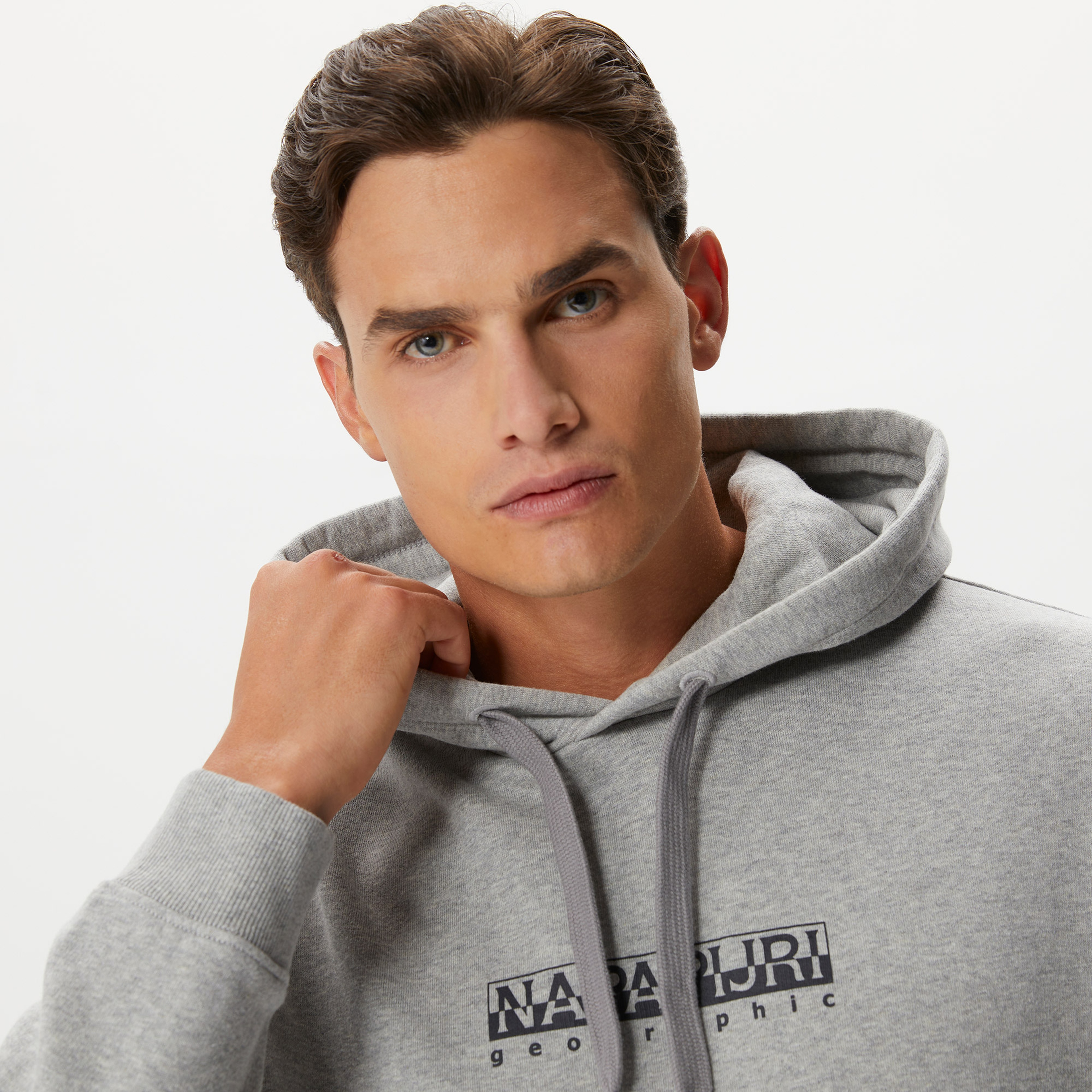 Napapijri B-Box H S 1 Erkek Gri Hoodie