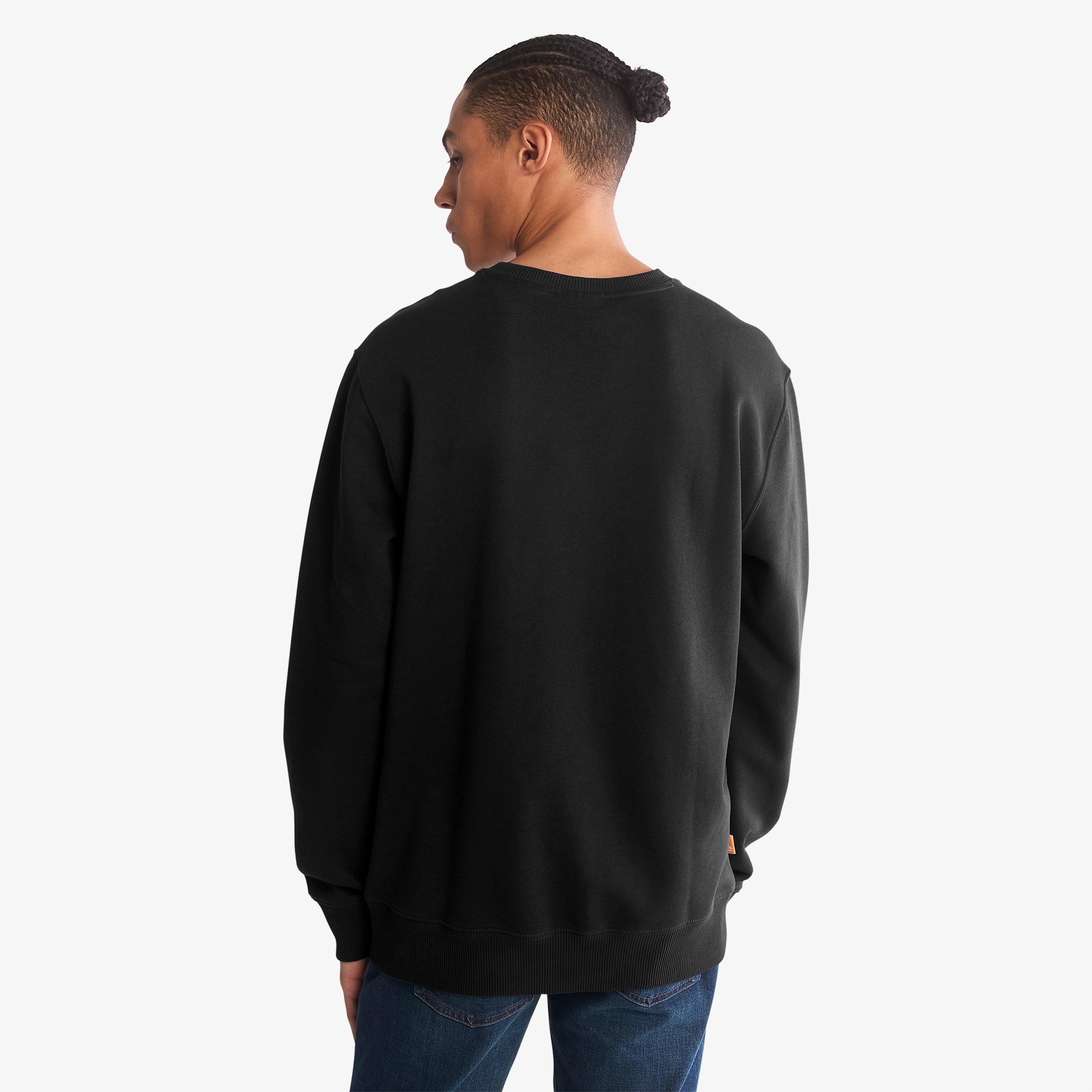 Timberland Small Logo Print Crew Neck Erkek Siyah Sweatshirt