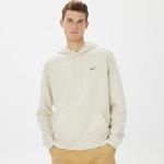 Tommy Hilfiger Regular Washed Signature Hoodie Erkek Bej Sweatshirt