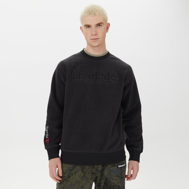 Timberland Linear Logo Crew Neck Erkek Siyah Sweatshirt