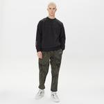 Timberland Linear Logo Crew Neck Erkek Siyah Sweatshirt