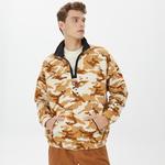 Tommy Hilfiger Oversize Camo 1/2 Zıp  Fleece Erkek Bej Sweatshirt