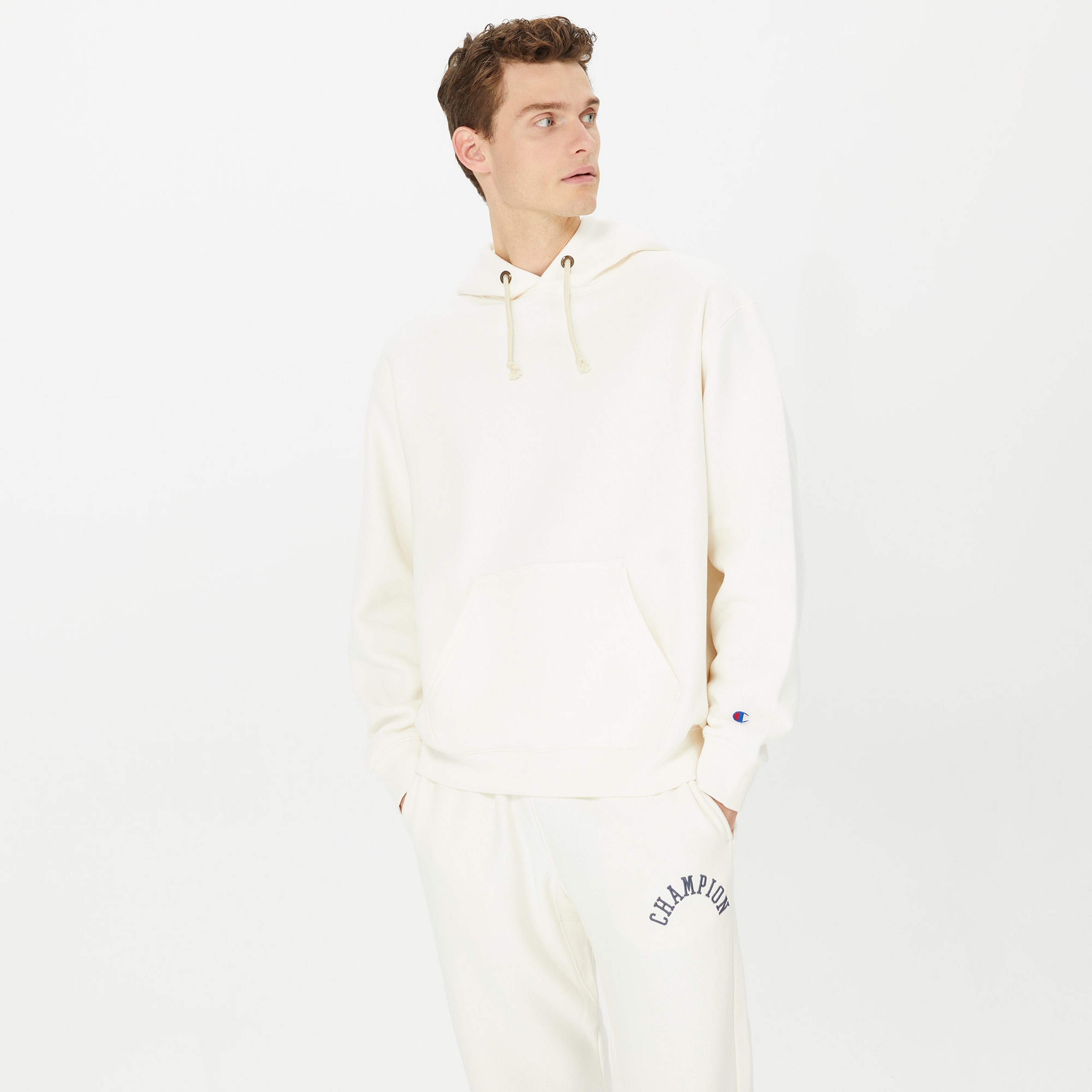 Champion Hooded Erkek Beyaz Hoodie