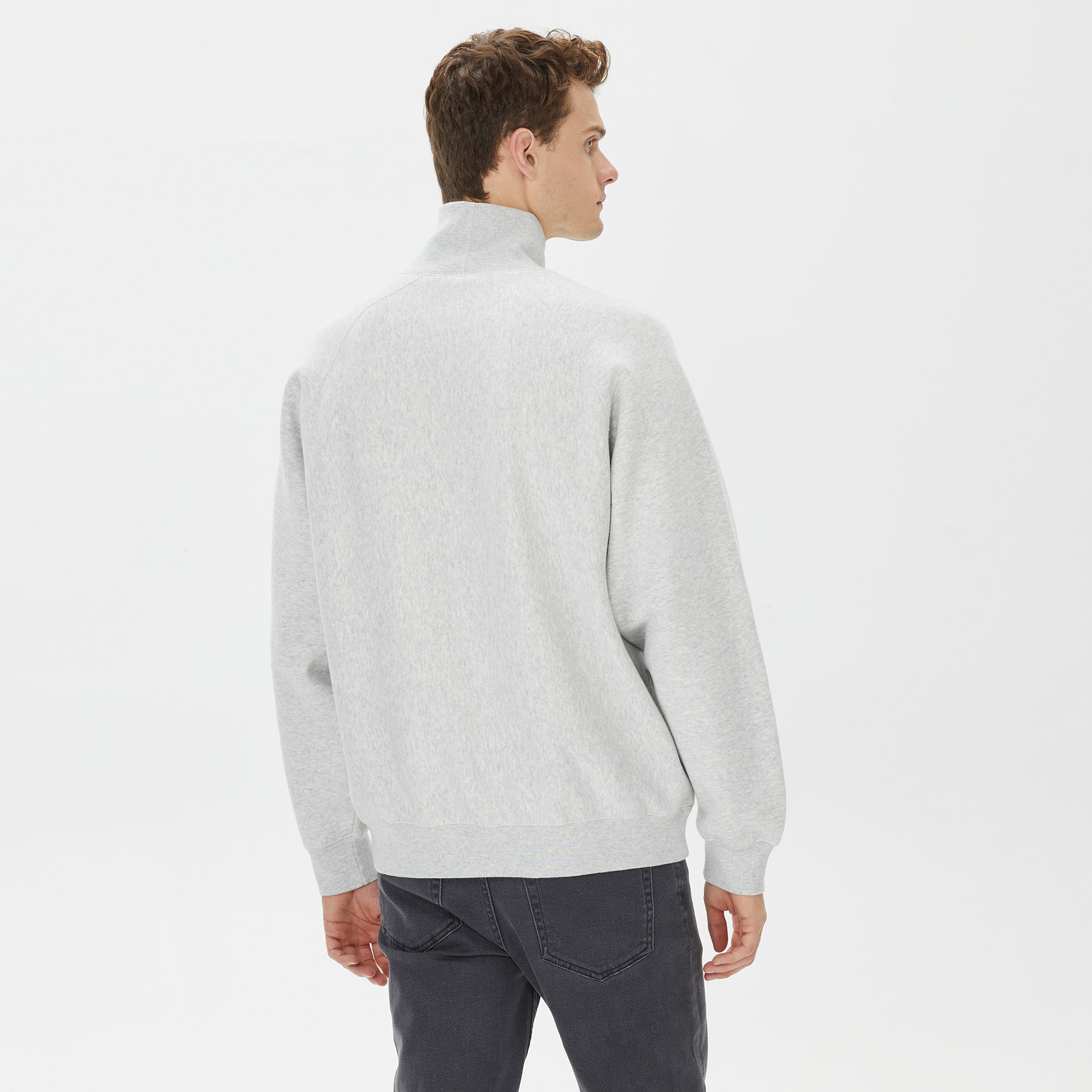 Champion High Neck Erkek Gri Sweatshirt