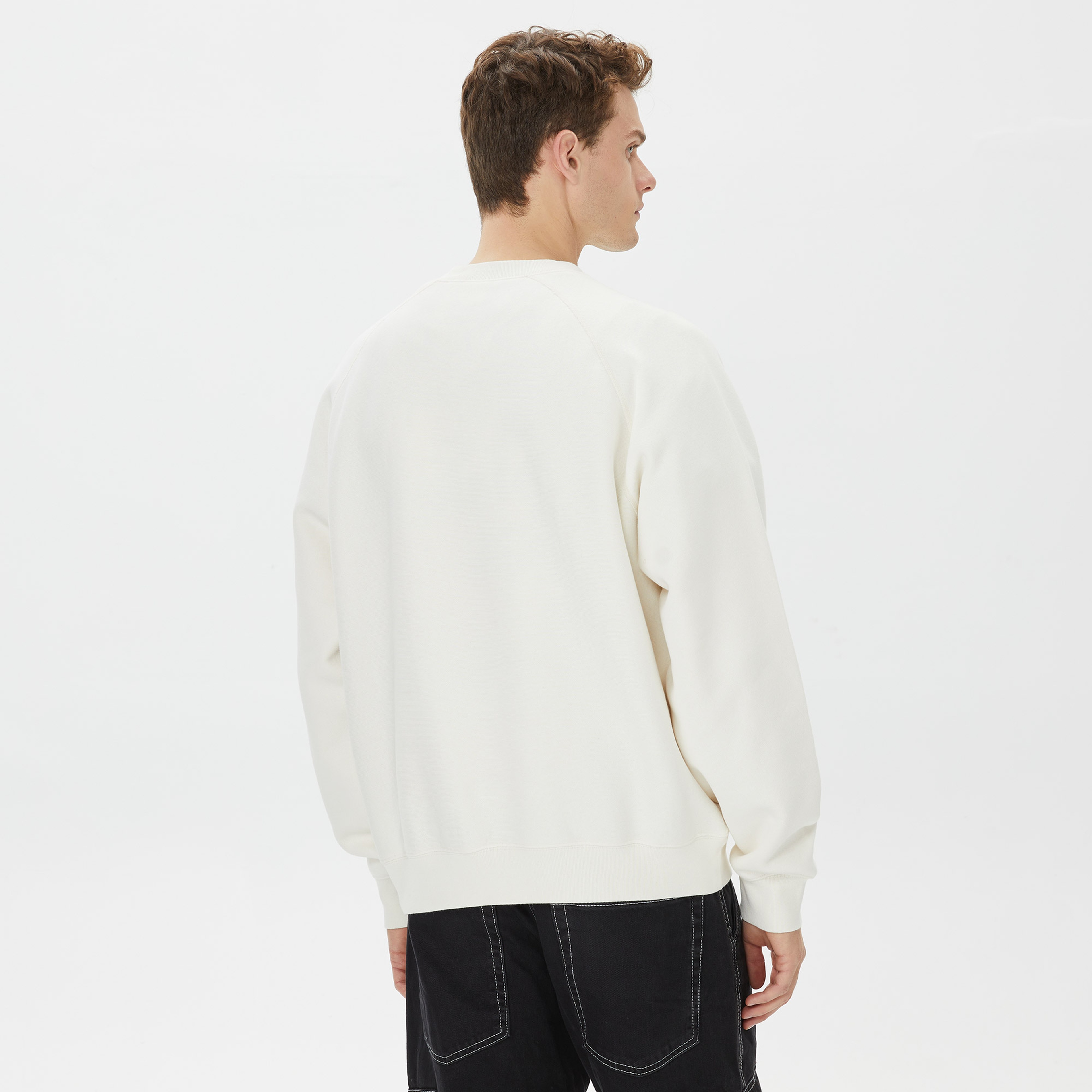 Champion Crewneck Erkek Beyaz Sweatshirt