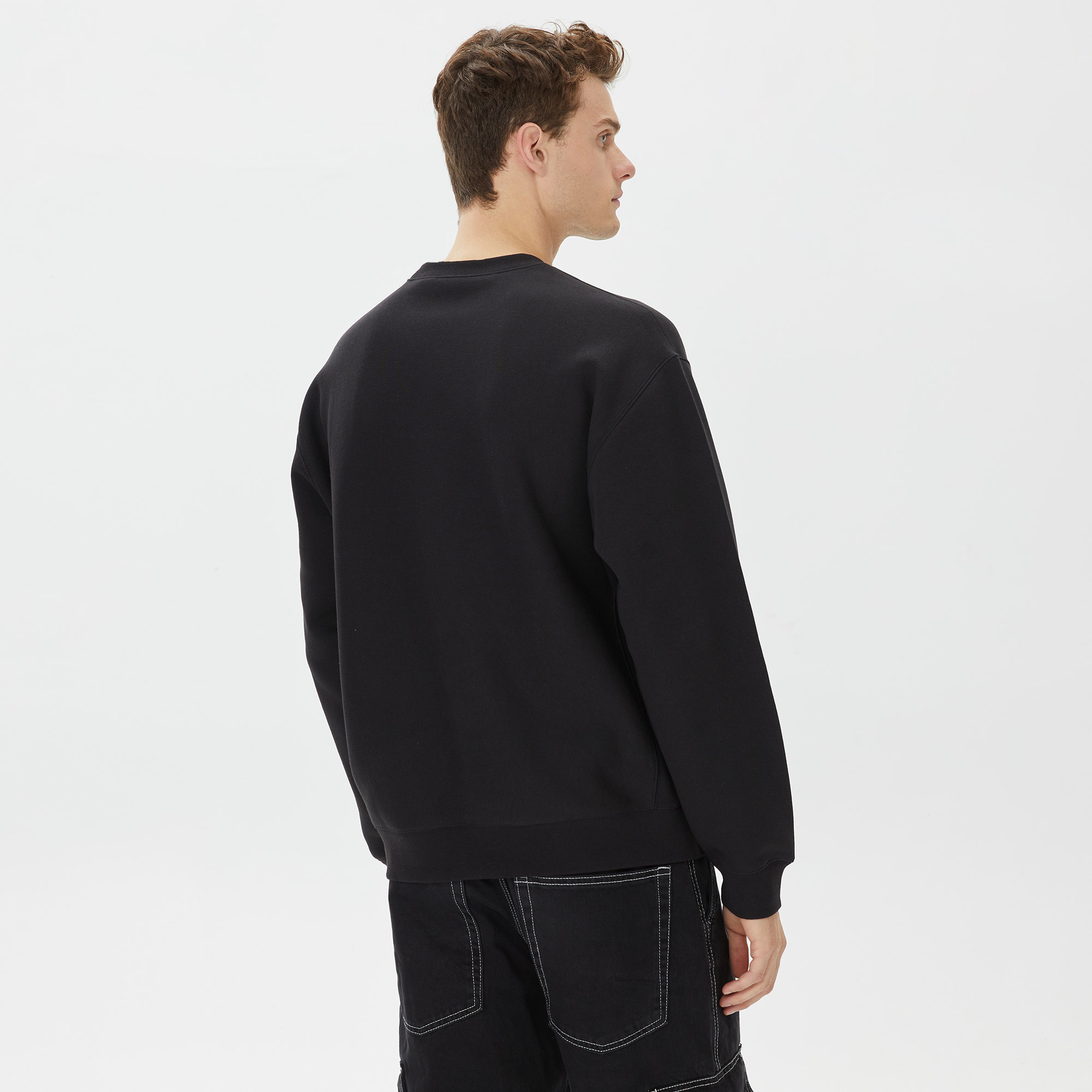 Champion Crewneck Erkek Siyah Sweatshirt