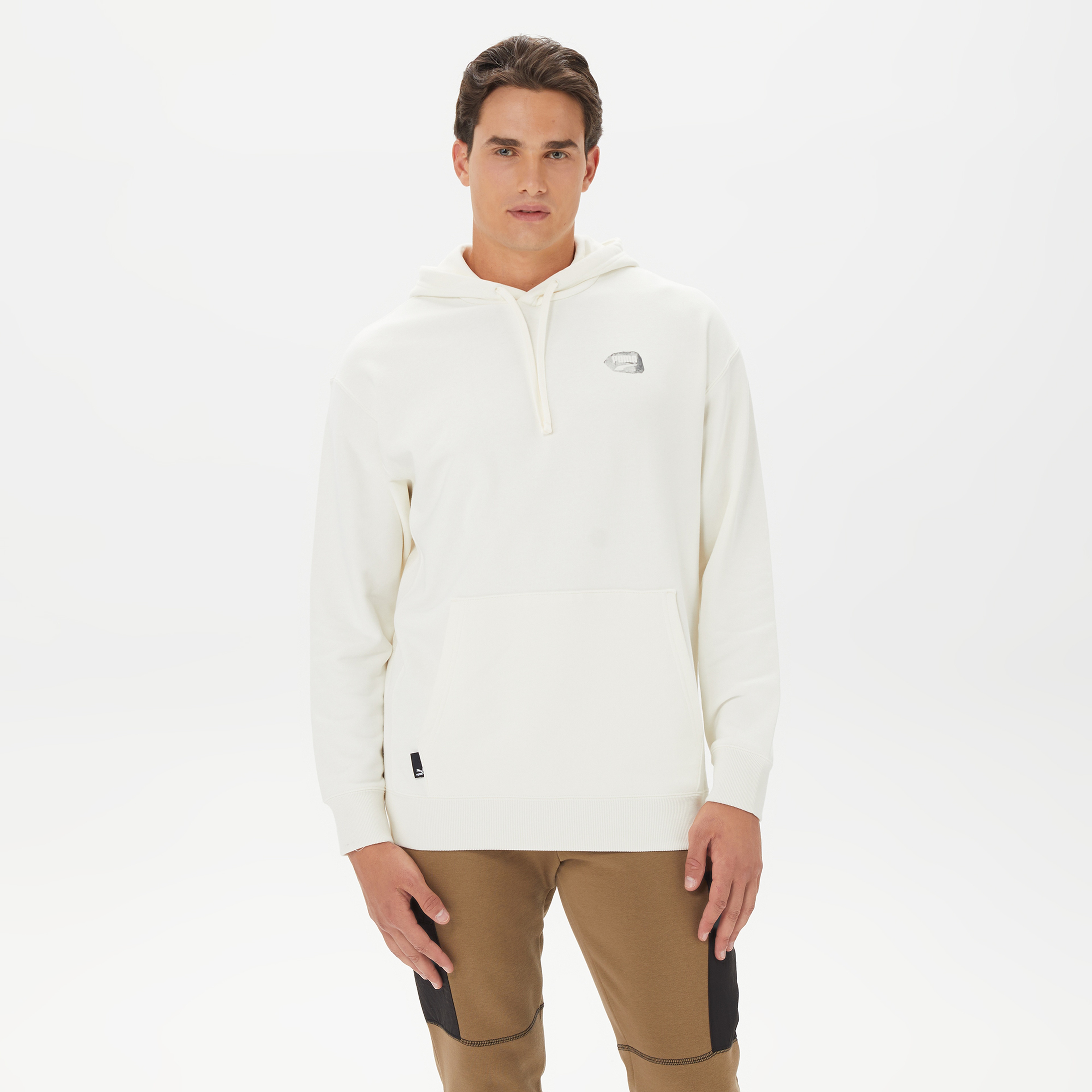 Puma Downtown Erkek Beyaz Hoodie