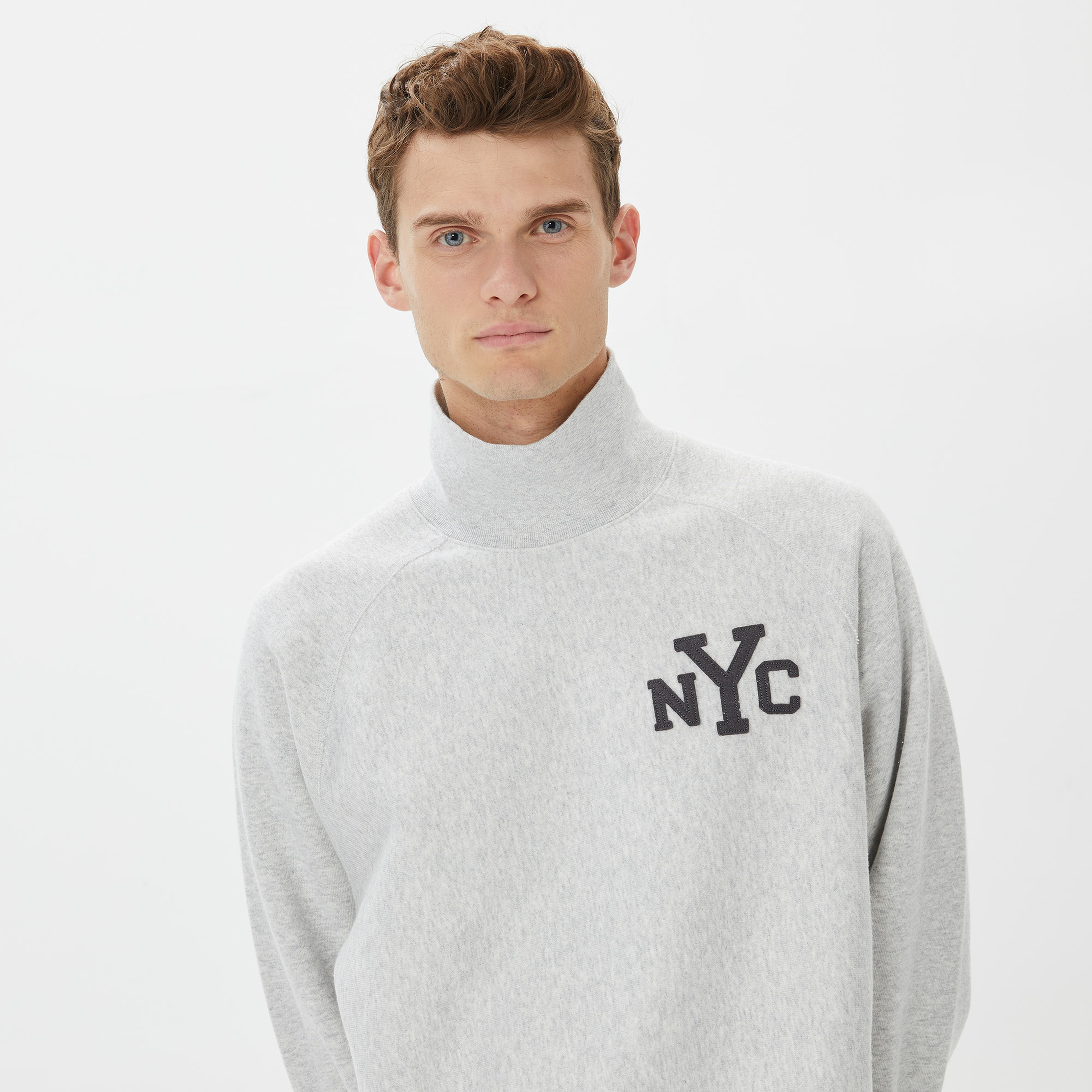 Champion High Neck Erkek Gri Sweatshirt