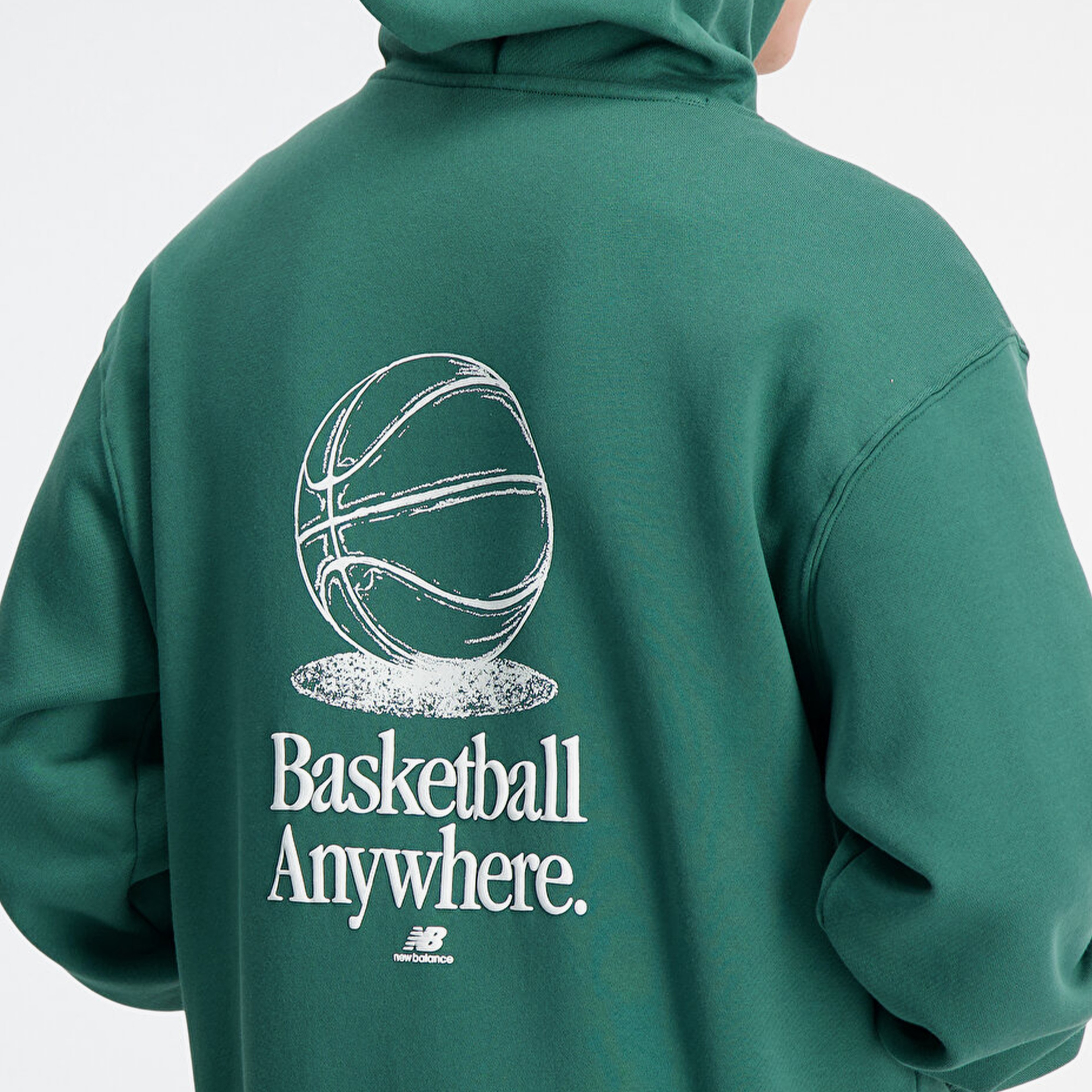 New Balance Hoops Fleece Erkek Yeşil Hoodie