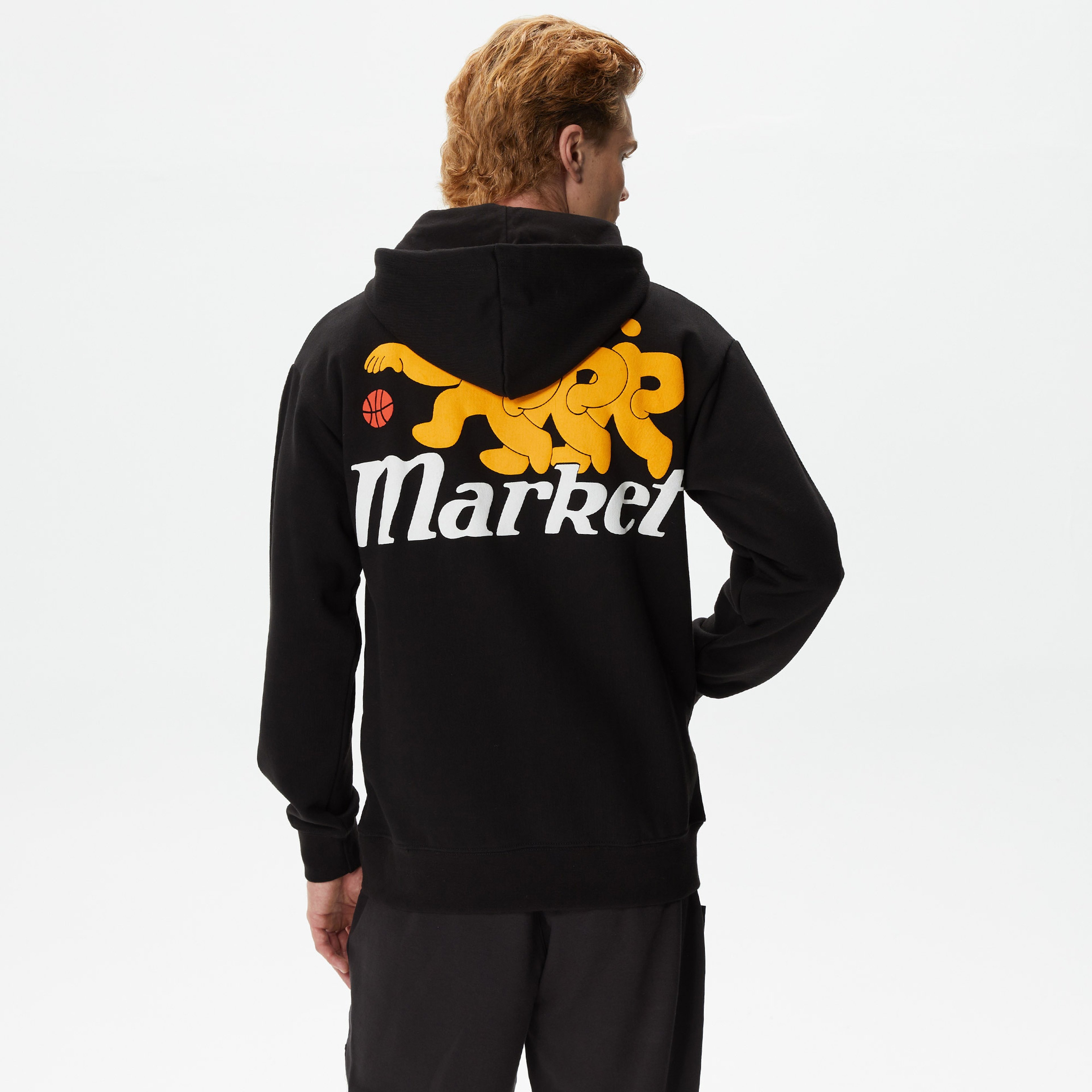 Market Morning Pick Up Mesh Erkek Siyah Hoodie