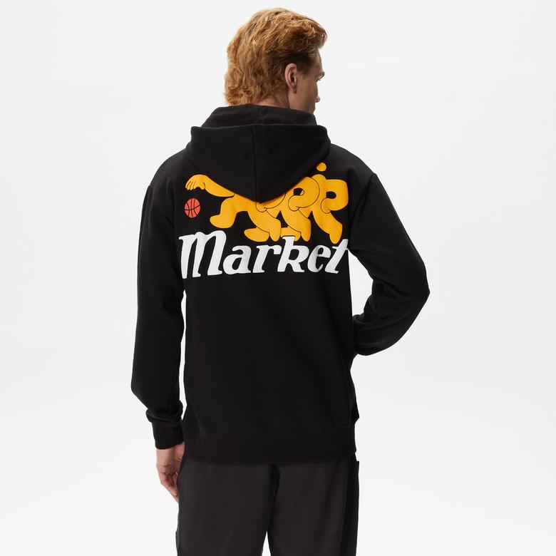 Market Morning Pick Up Mesh Erkek Siyah Hoodie