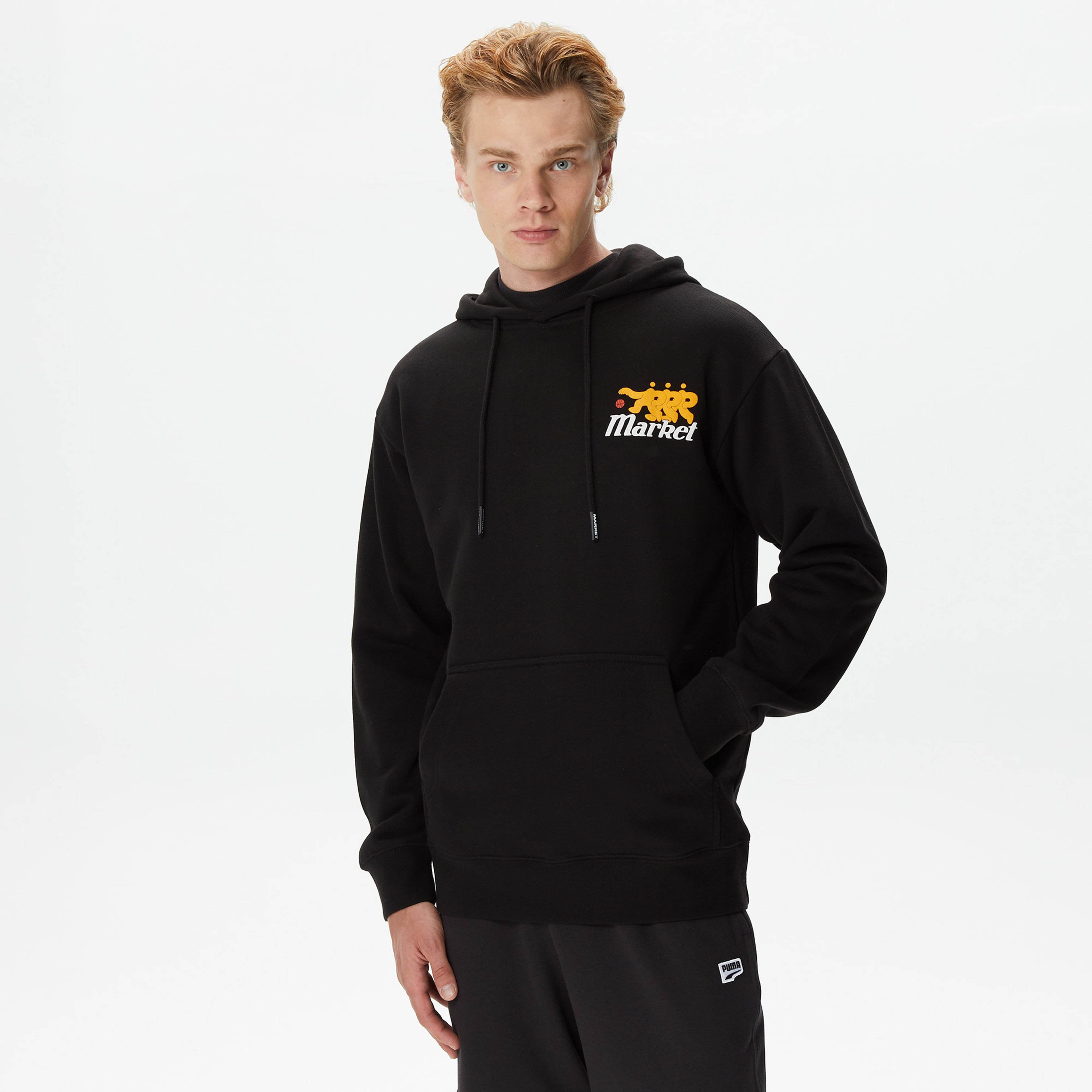 Market Morning Pick Up Mesh Erkek Siyah Hoodie