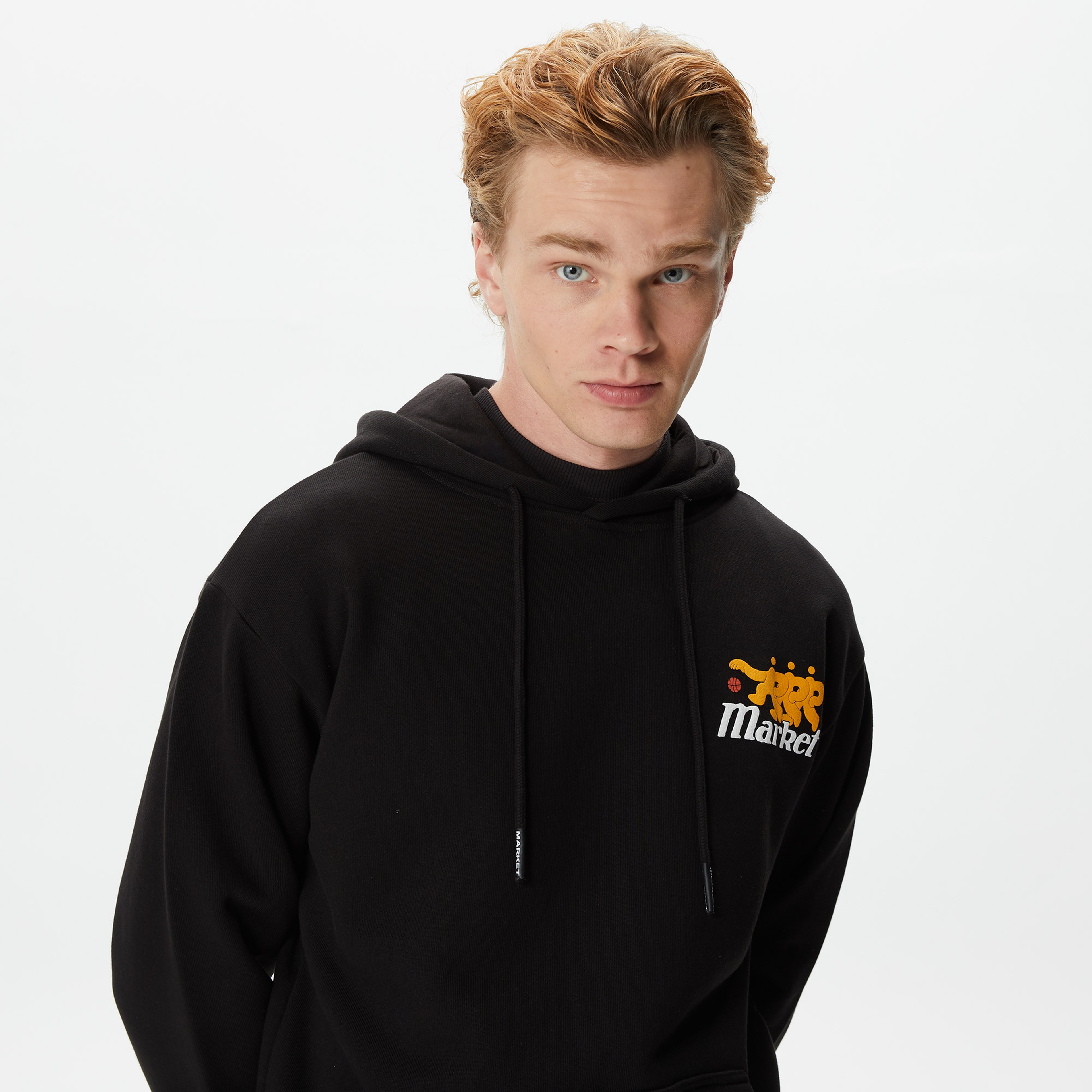 Market Morning Pick Up Mesh Erkek Siyah Hoodie