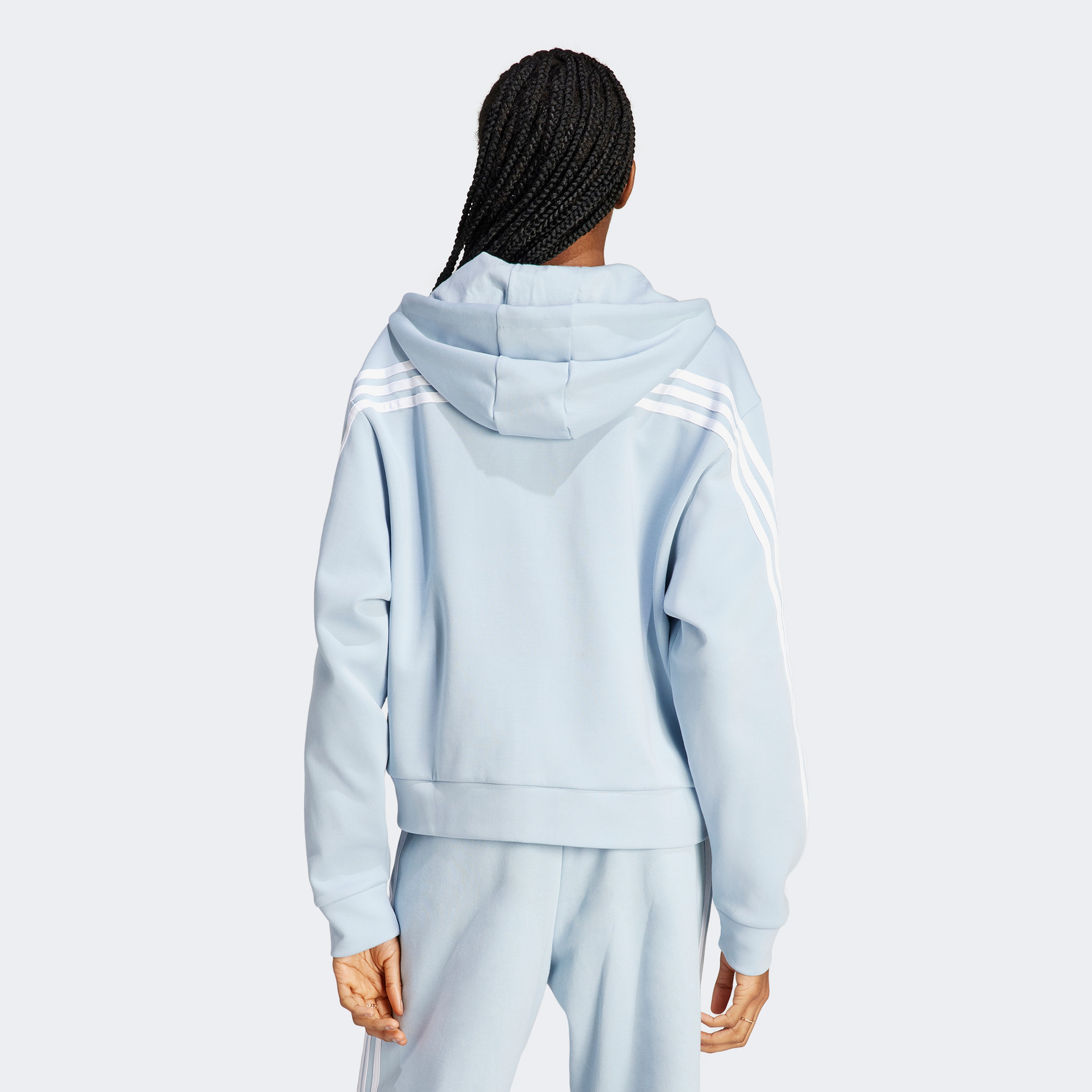 adidas Future Icons 3-Stripes Full-Zip Kapüşonlu Kadın Mavi Eşofman Üstü