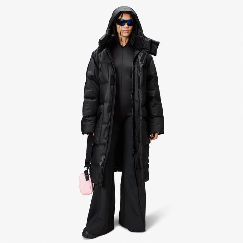 Rains Alta Long Puffer Erkek Siyah Mont