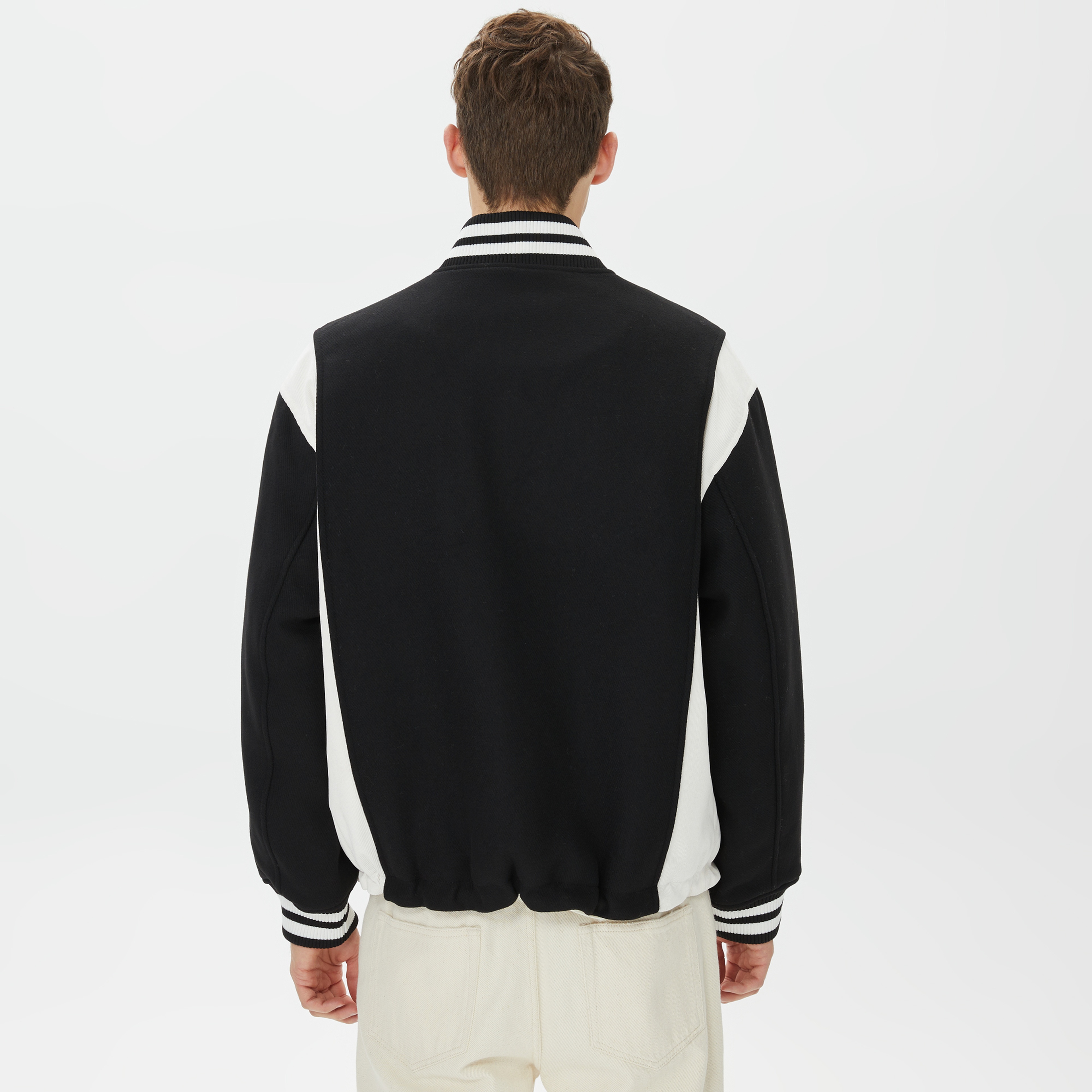 Tommy Hilfiger Cord Wool Mix Letterman Erkek Siyah Ceket