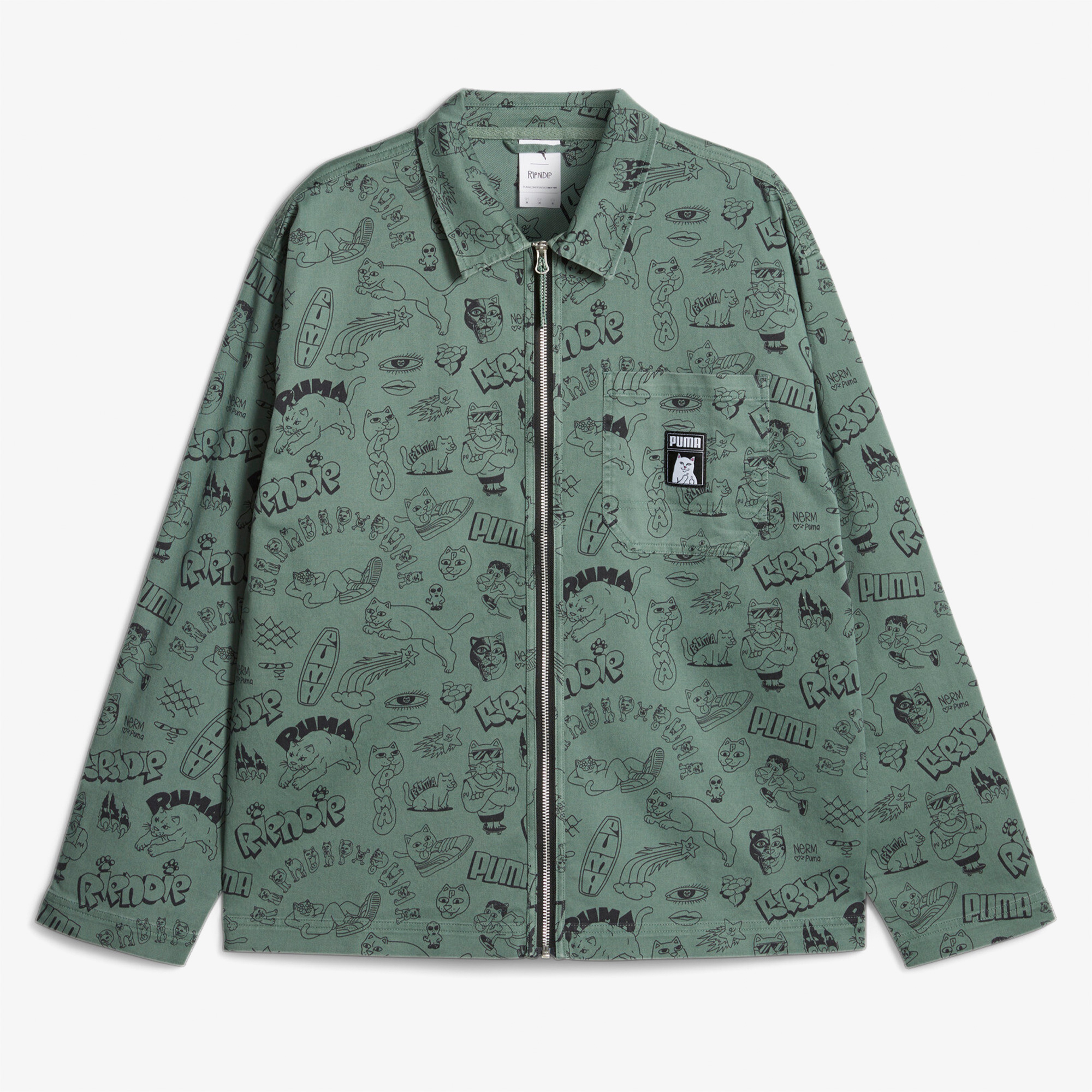 Ryo Puma X Ripndip Twill Erkek Yeşil CeketS622198| Occasion