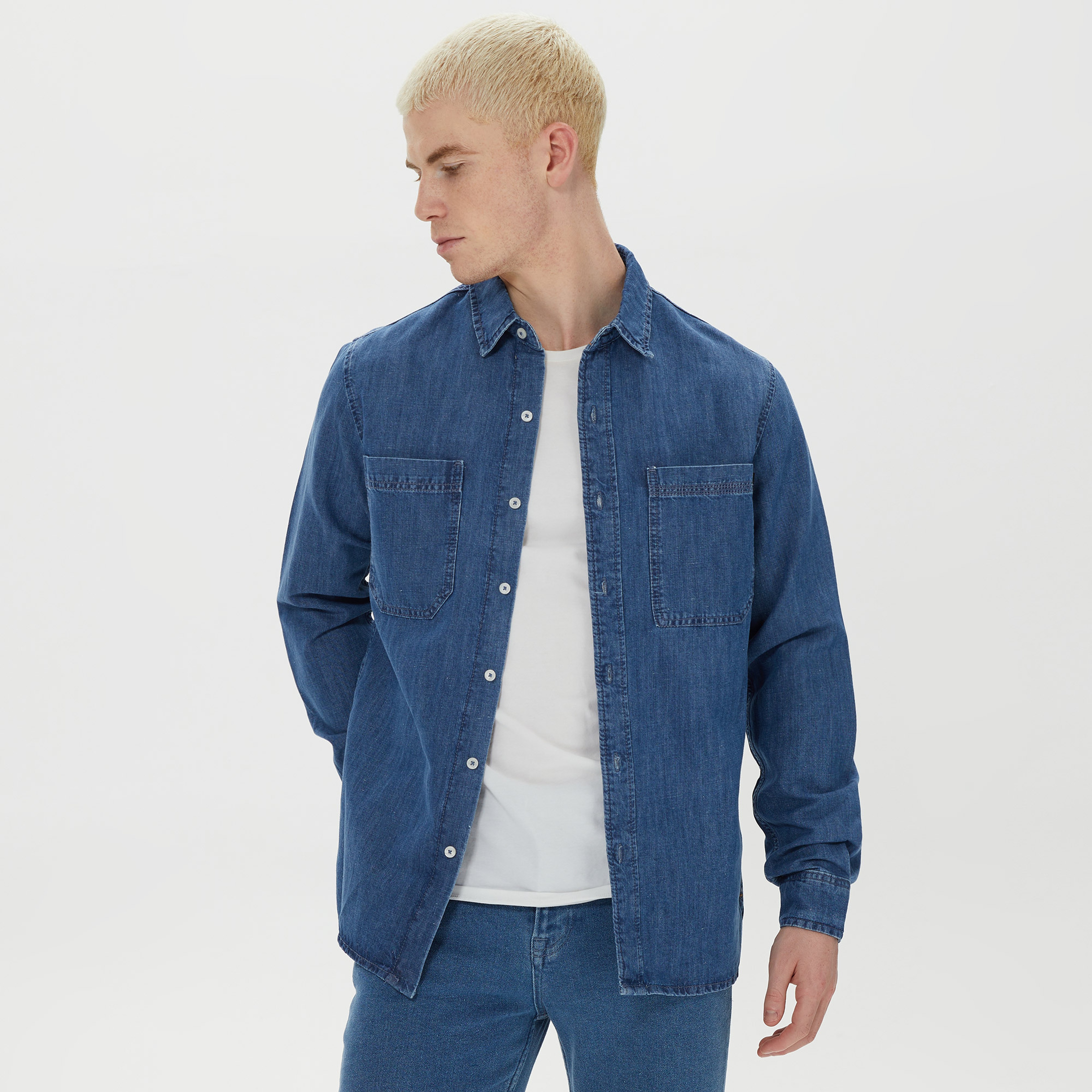 Timberland Windham Cotton Hemp Erkek Denim Gömlek