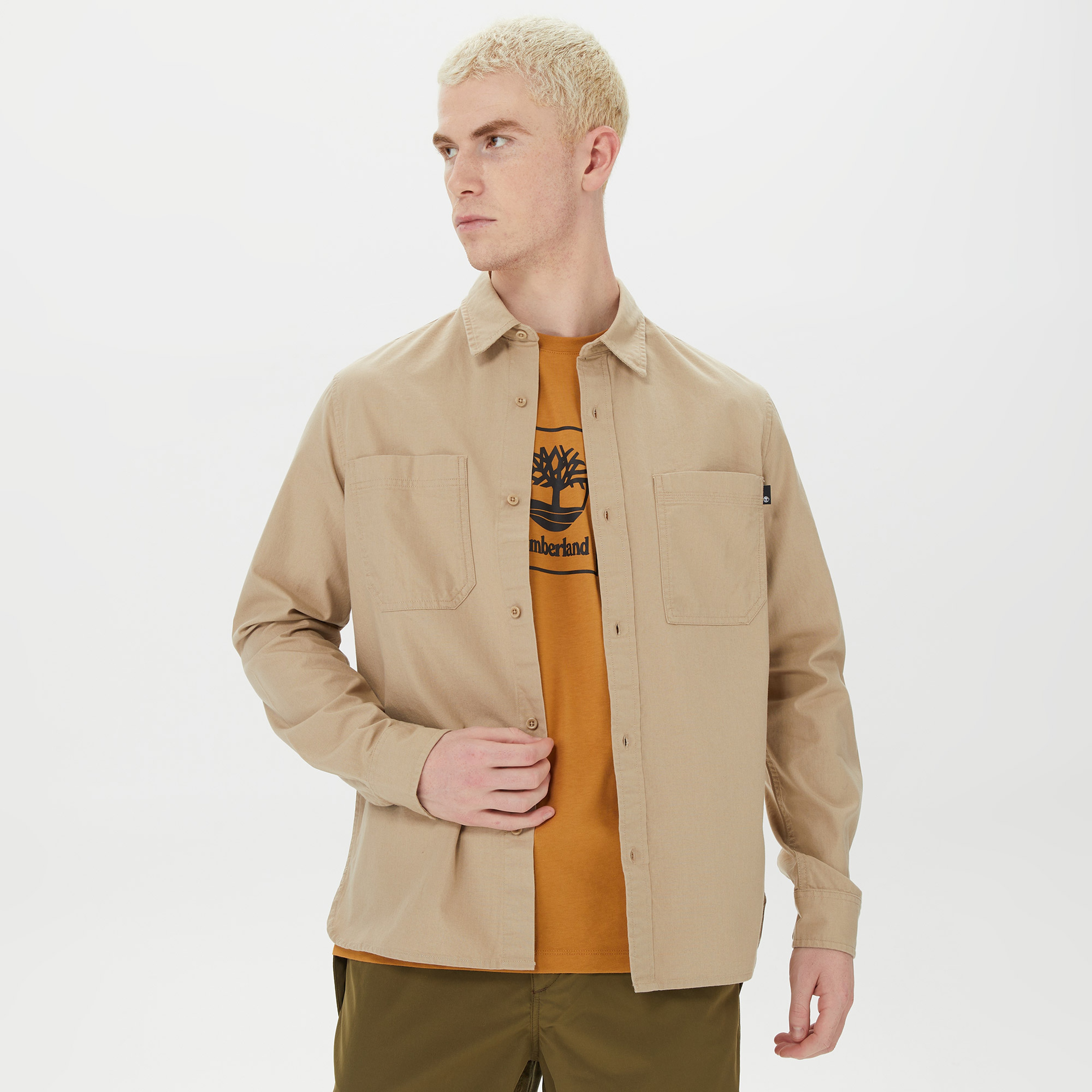 Timberland Poplin Erkek Bej Gömlek