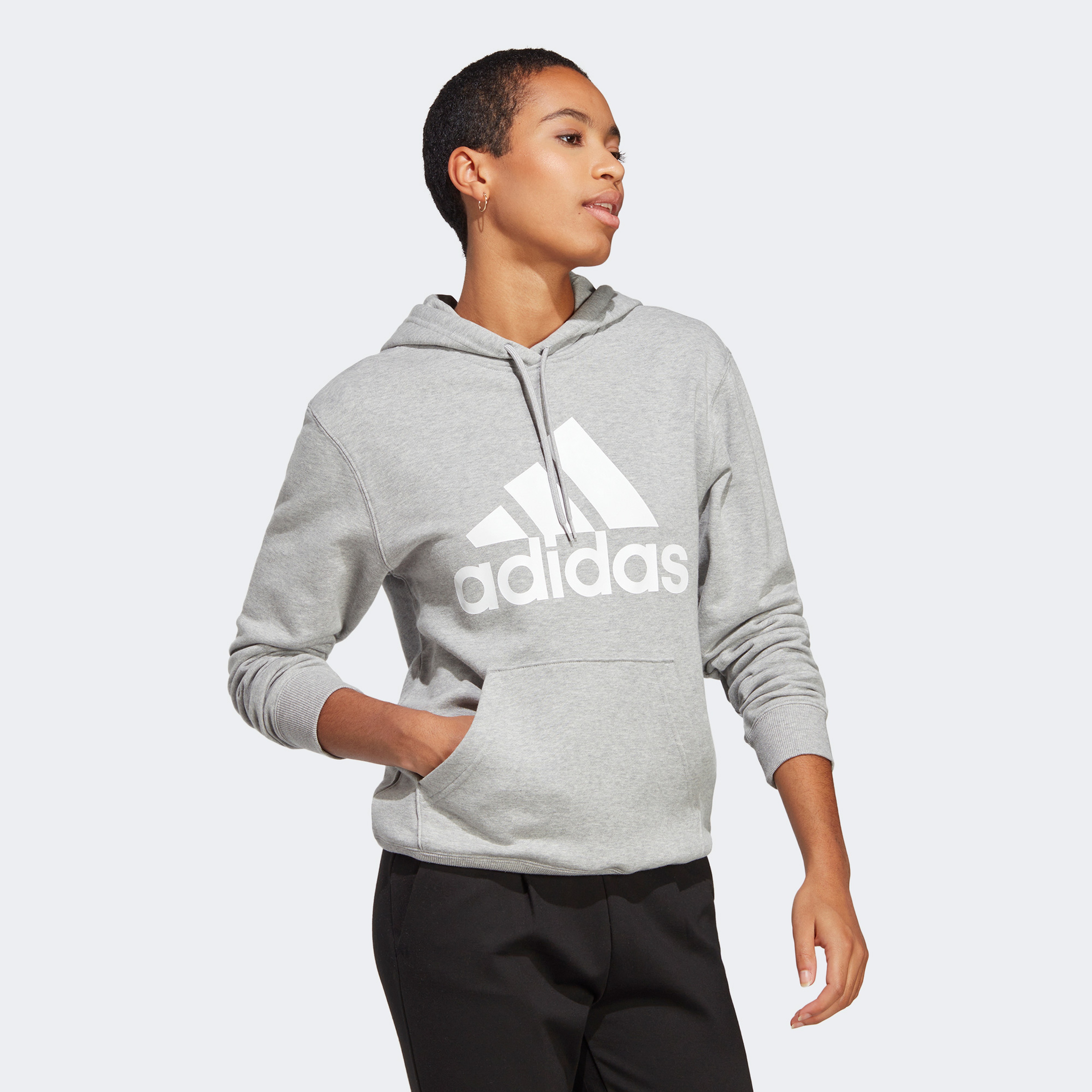 adidas Big Logo Kadın Gri Günlük Sweatshirt