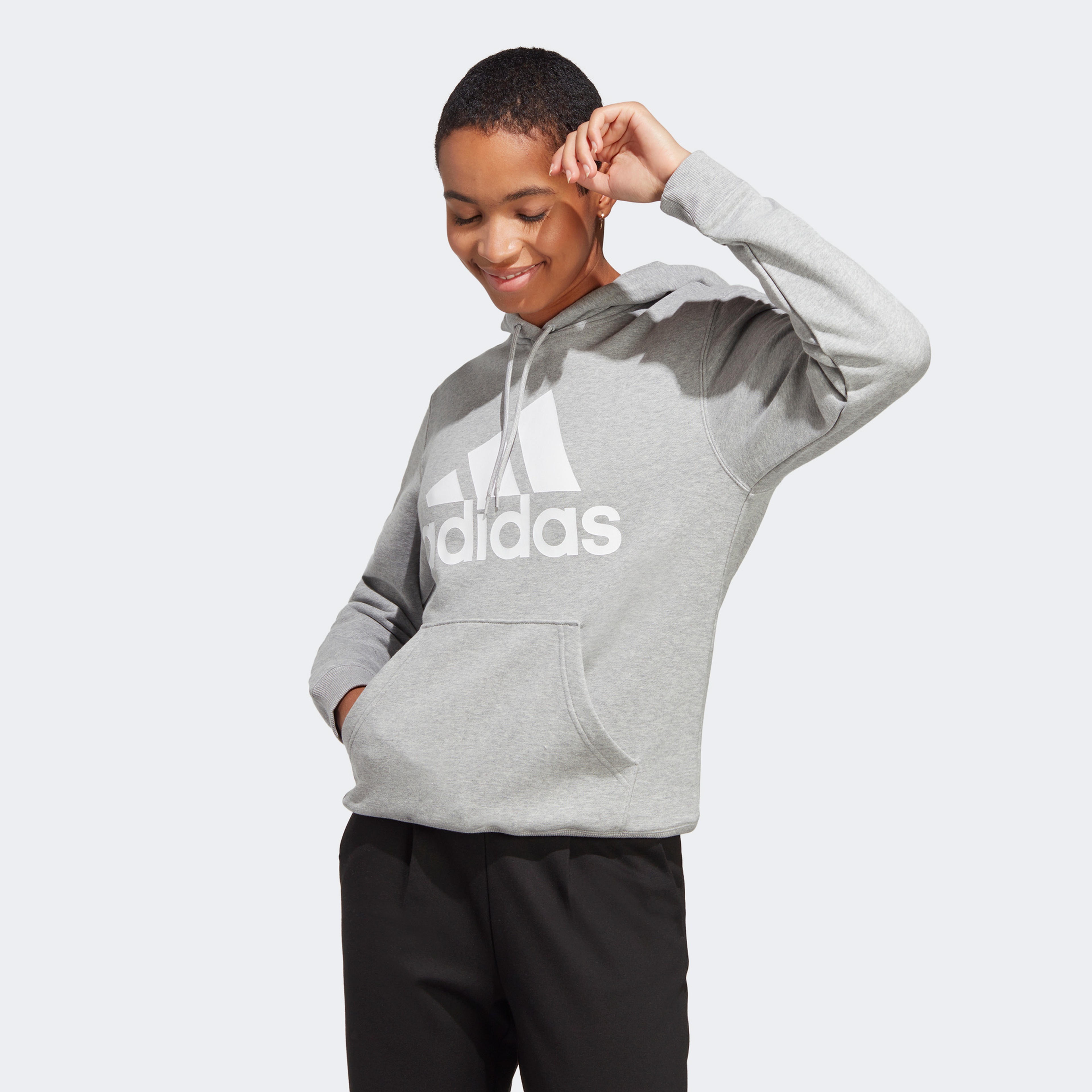 adidas Big Logo Kadın Gri Günlük Sweatshirt