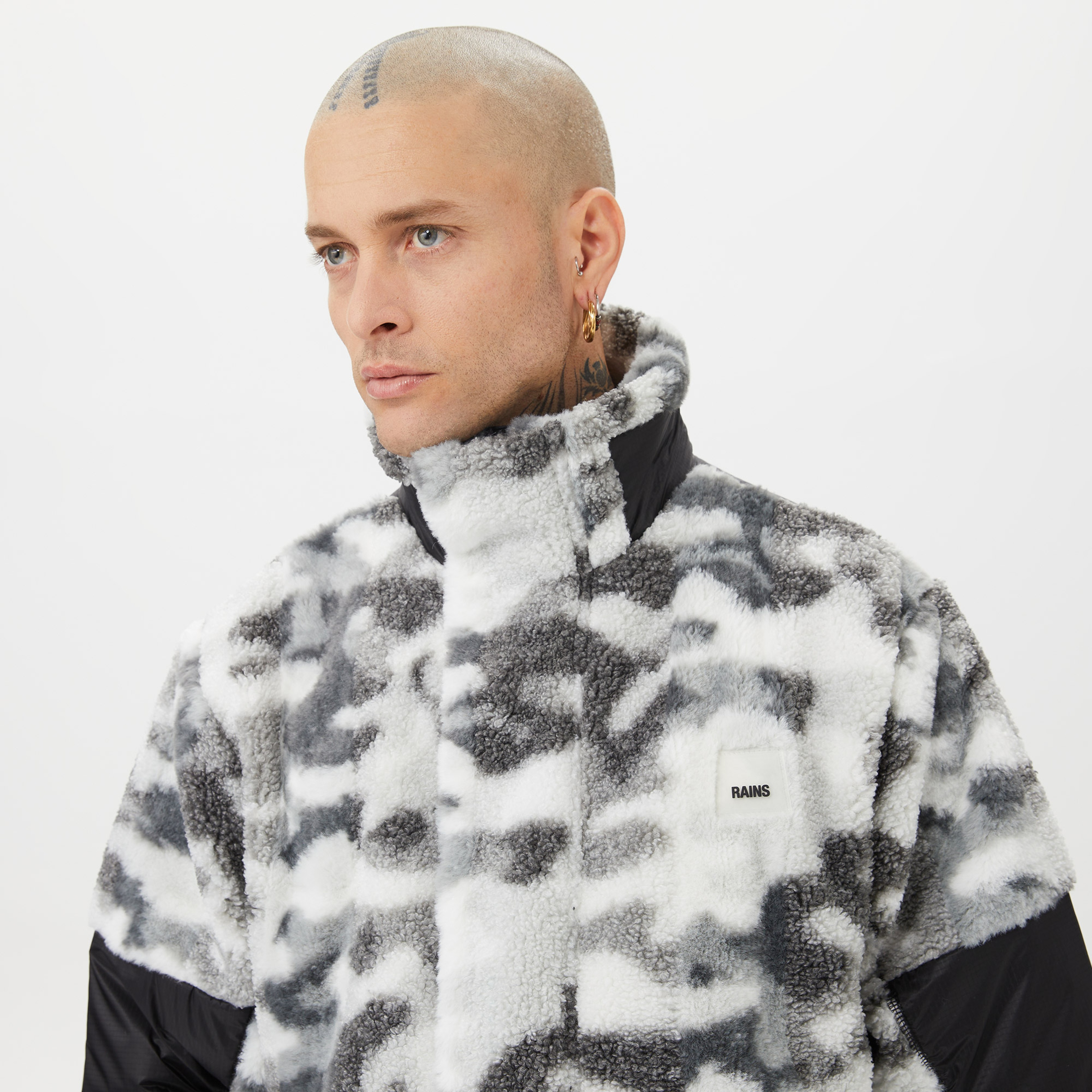 Rains Kofu Fleece Erkek Gri Ceket