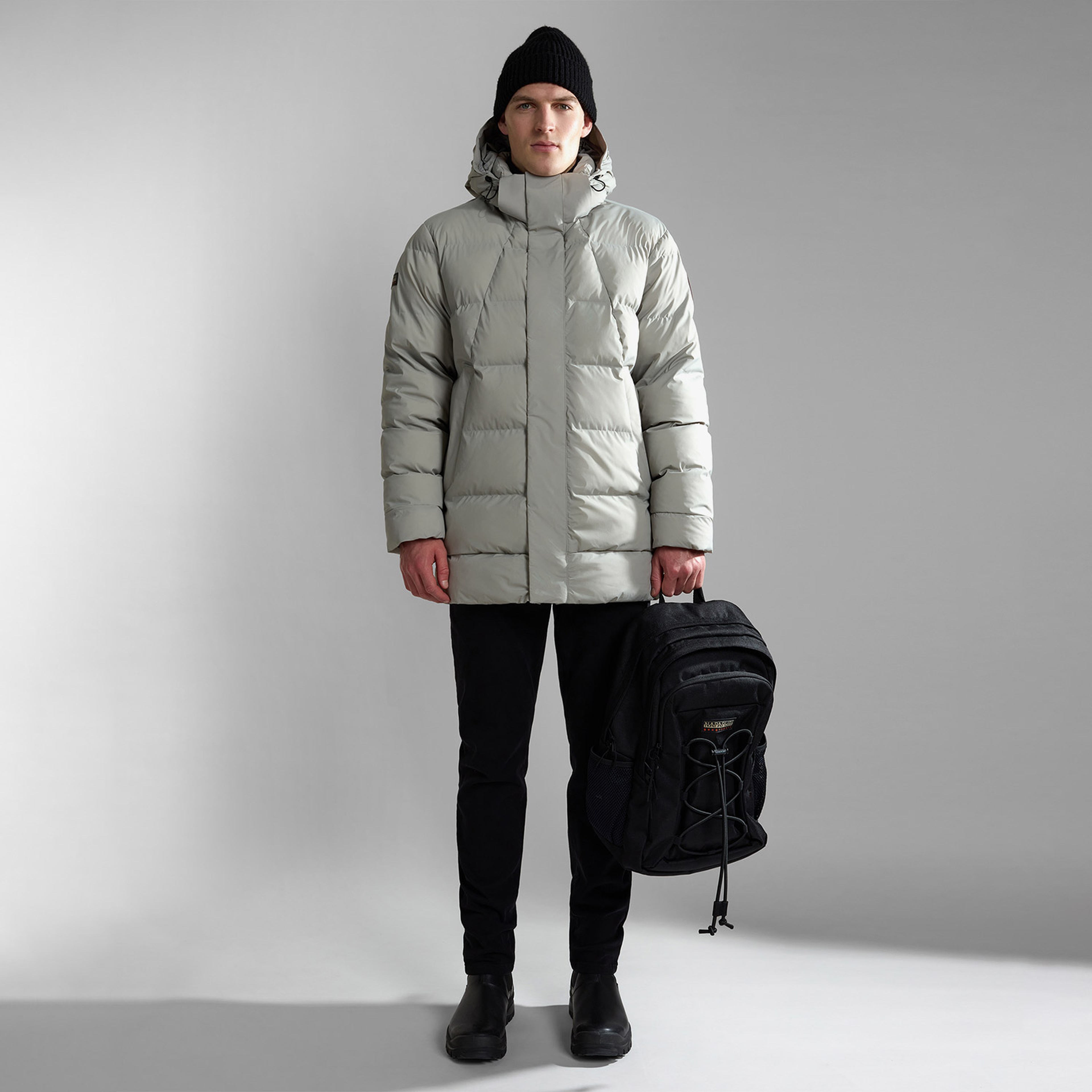 Napapijri 20-22 Puf L Erkek Gri Mont