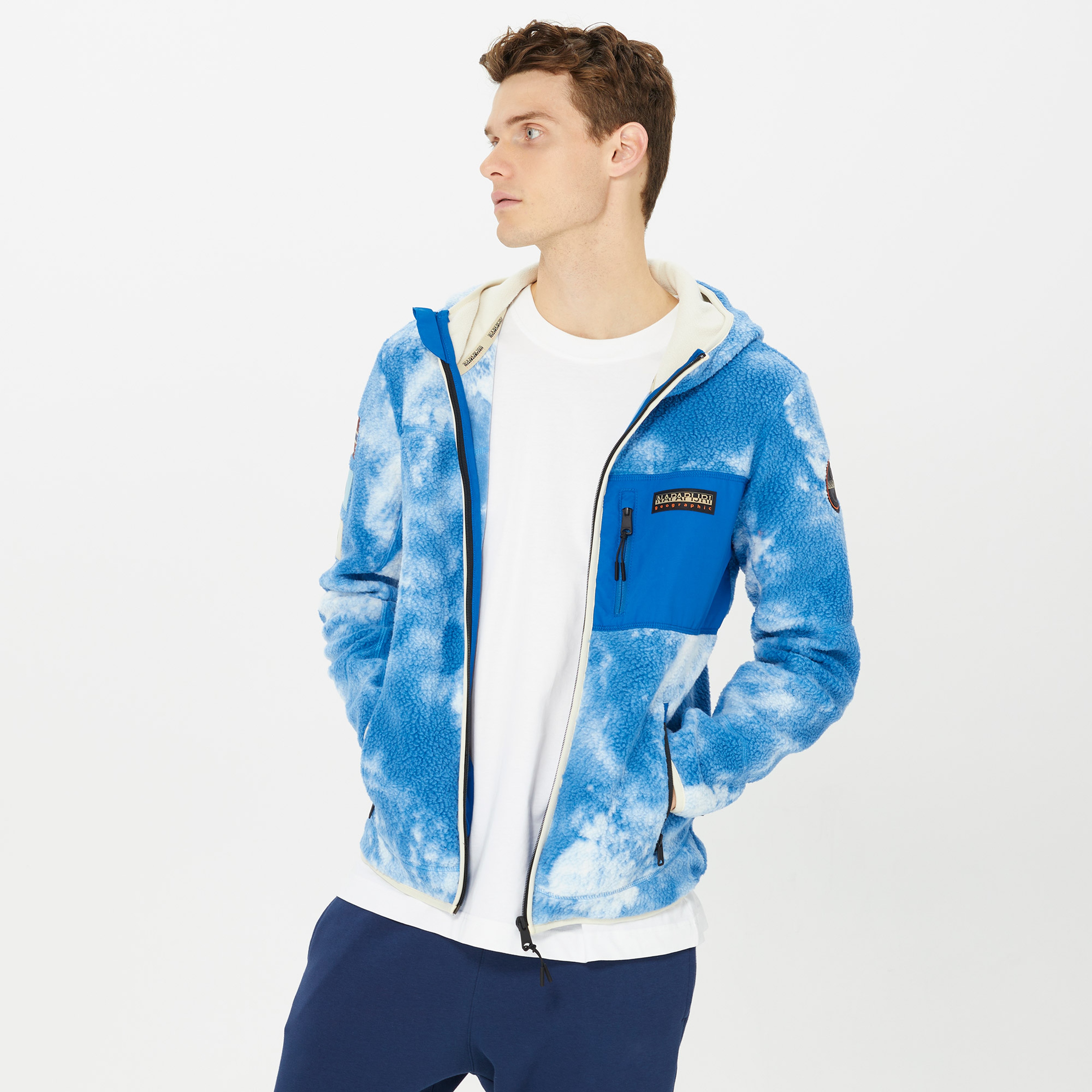 Napapijri Yupik Fzh All Over Print Erkek Mavi Ceket