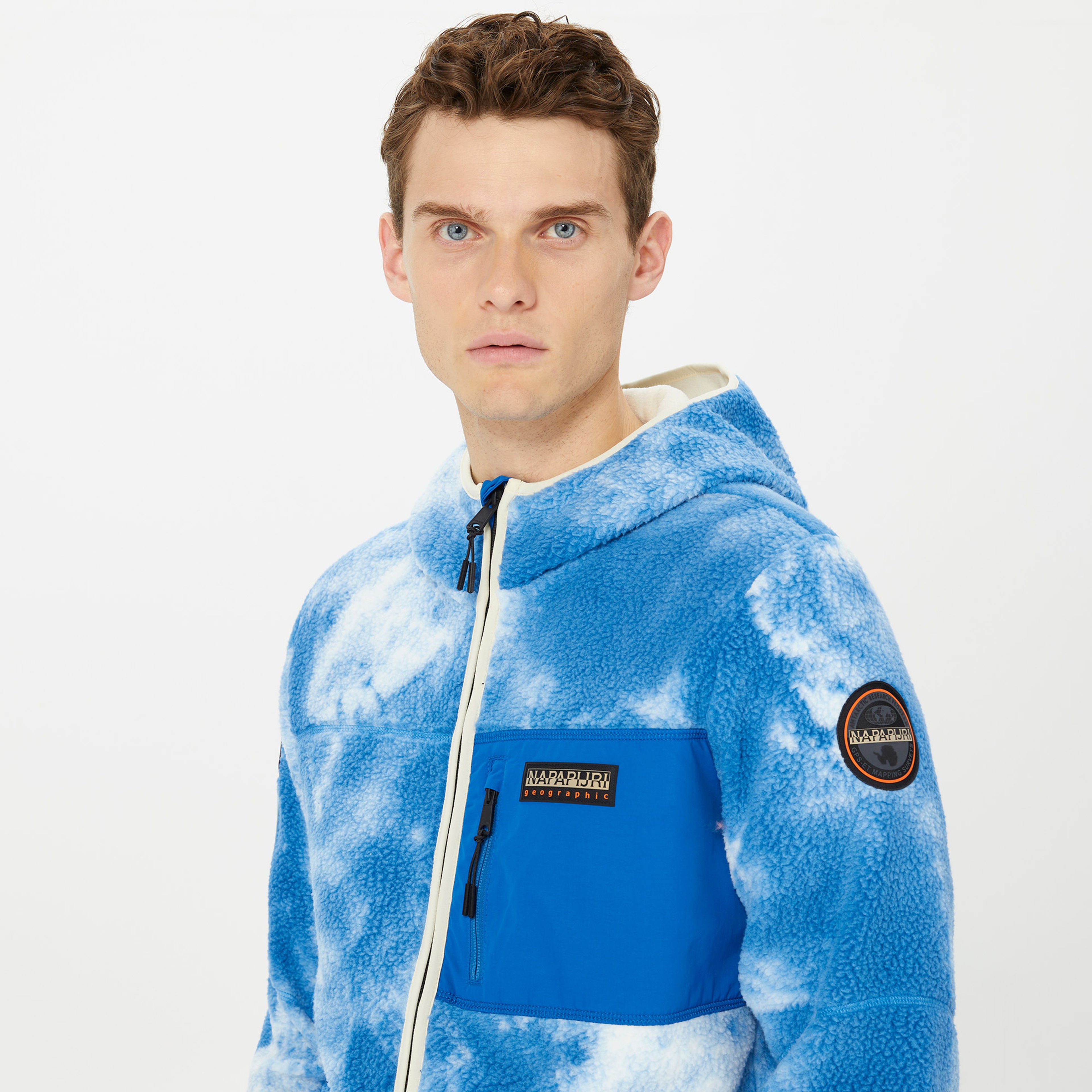 Napapijri Yupik Fzh All Over Print Erkek Mavi Ceket