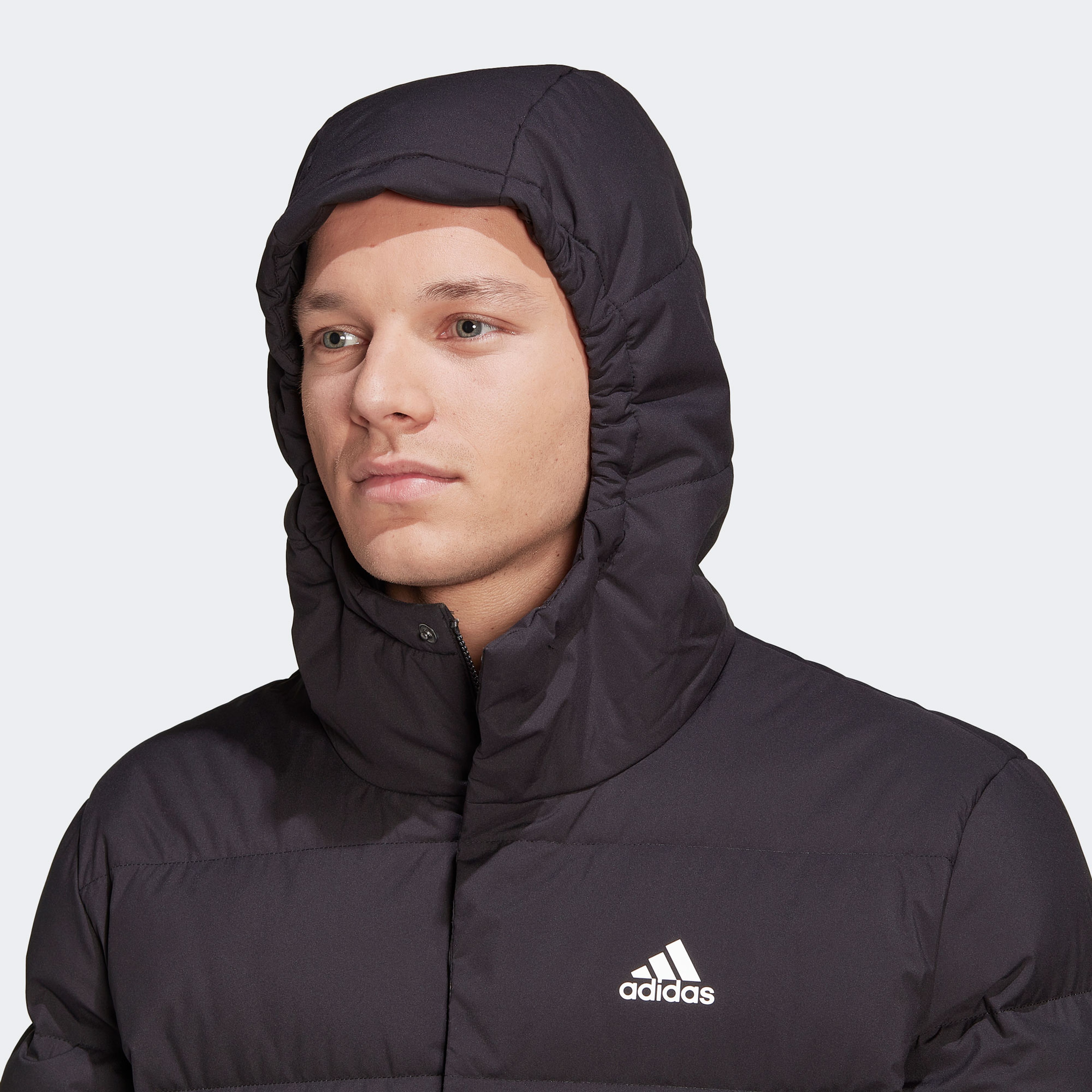 Adidas Helionic Erkek Siyah Dolgulu Kapüşonlu Mont