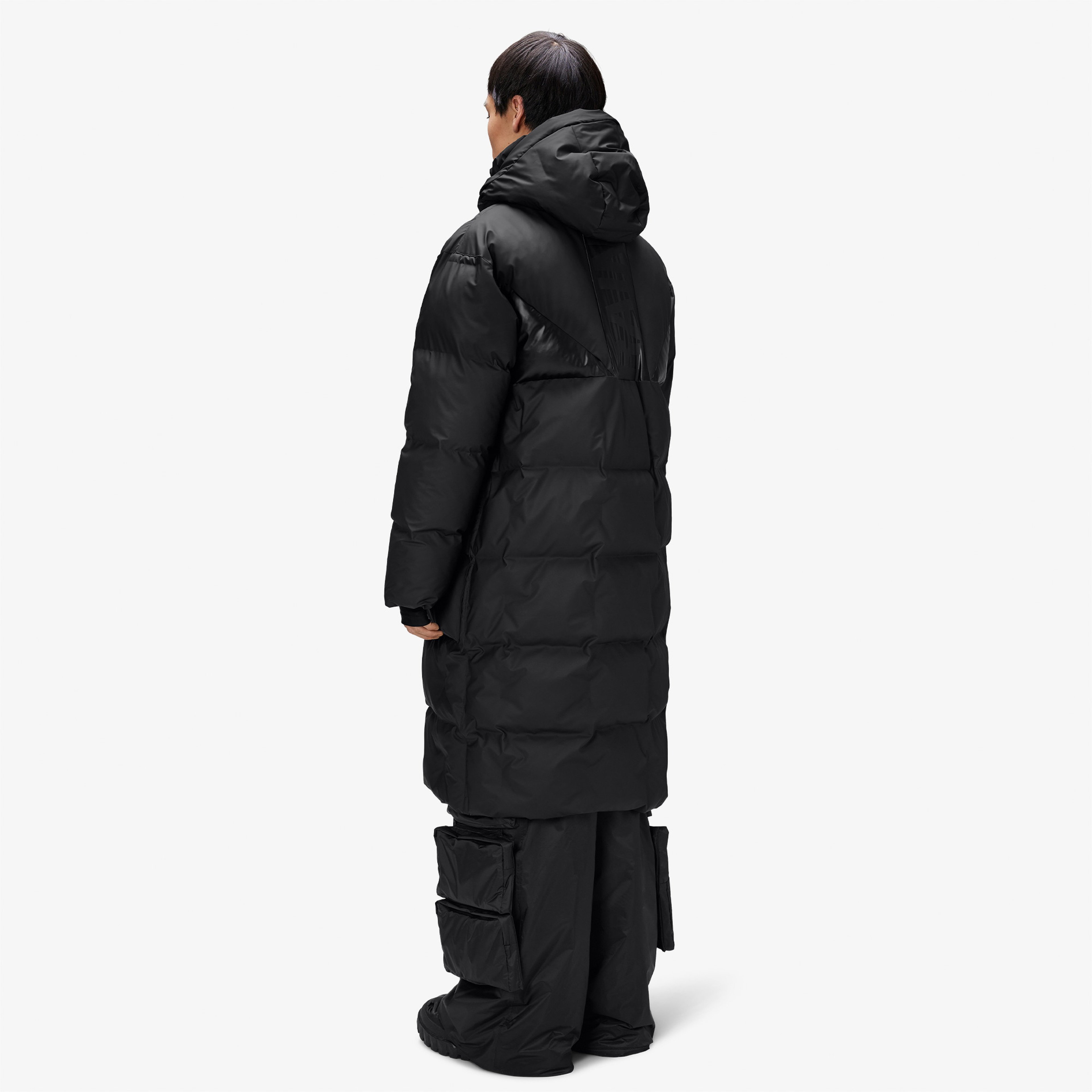 Rains Alta Long Puffer Erkek Siyah Mont