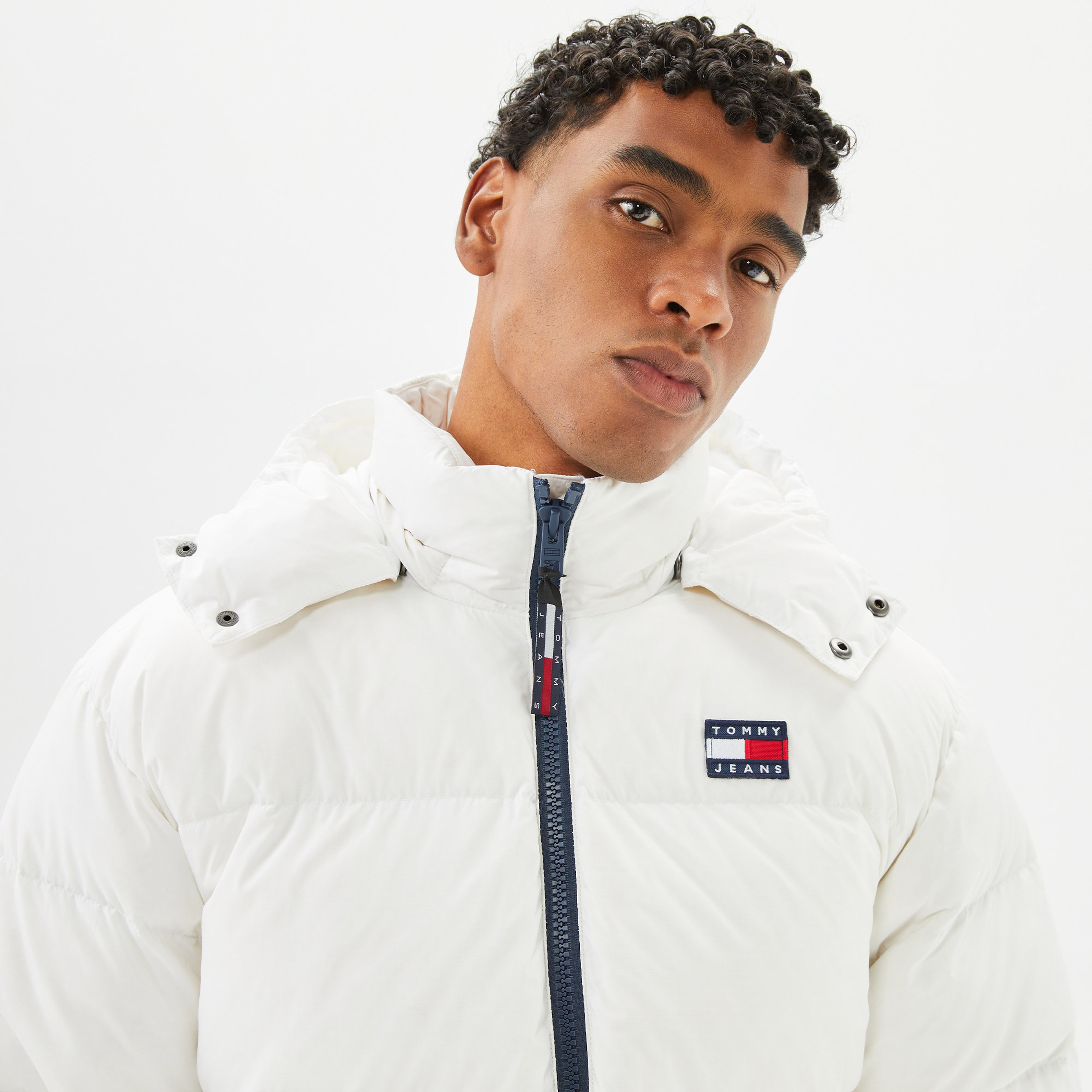 Tommy Hilfiger Alaska Puffer Erkek Beyaz Mont