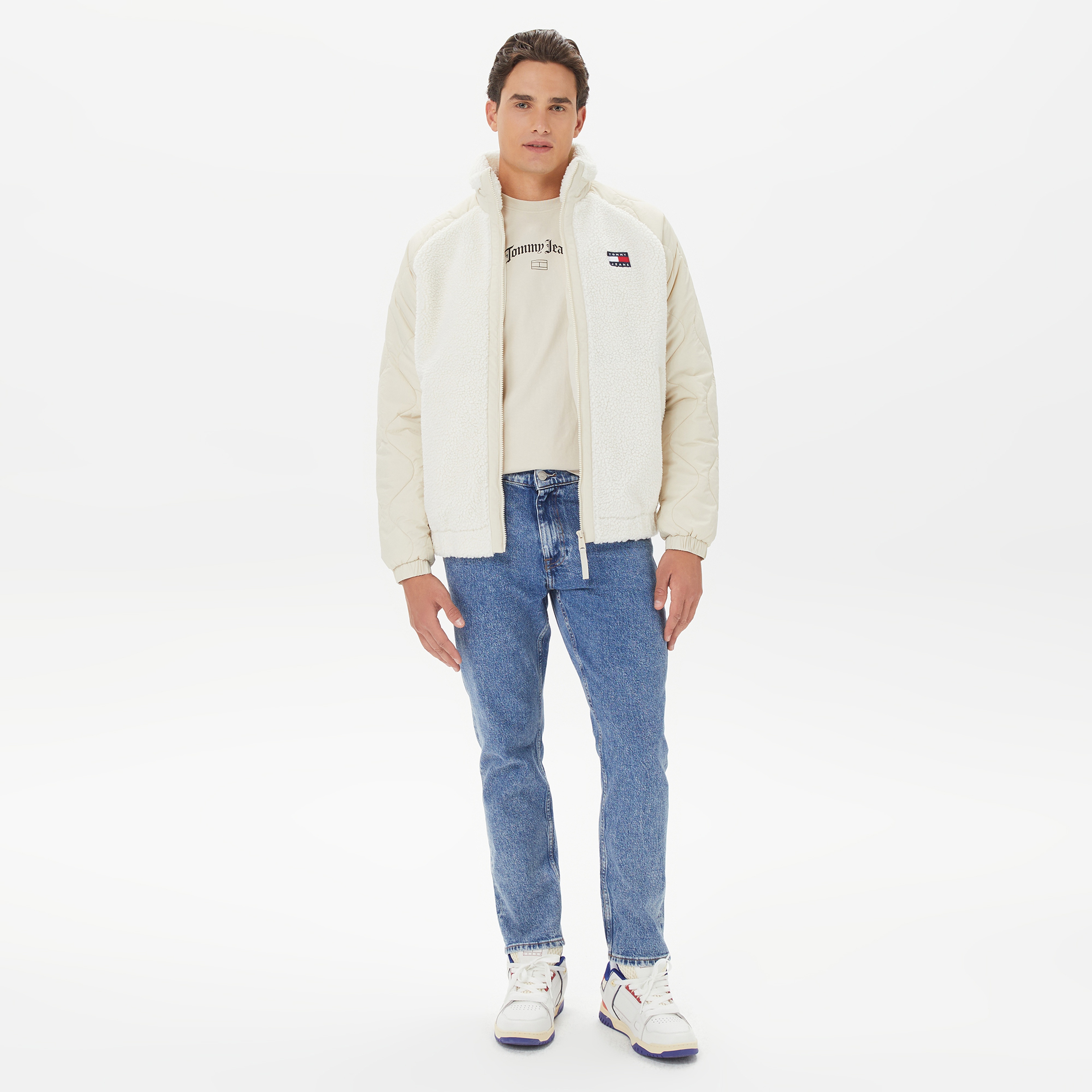 Tommy Hilfiger Mix Media Sherpa Erkek Beyaz CeketLDM0DM17236| Occasion