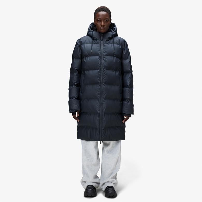 Rains Alta Long Puffer Unisex Lacivert Mont