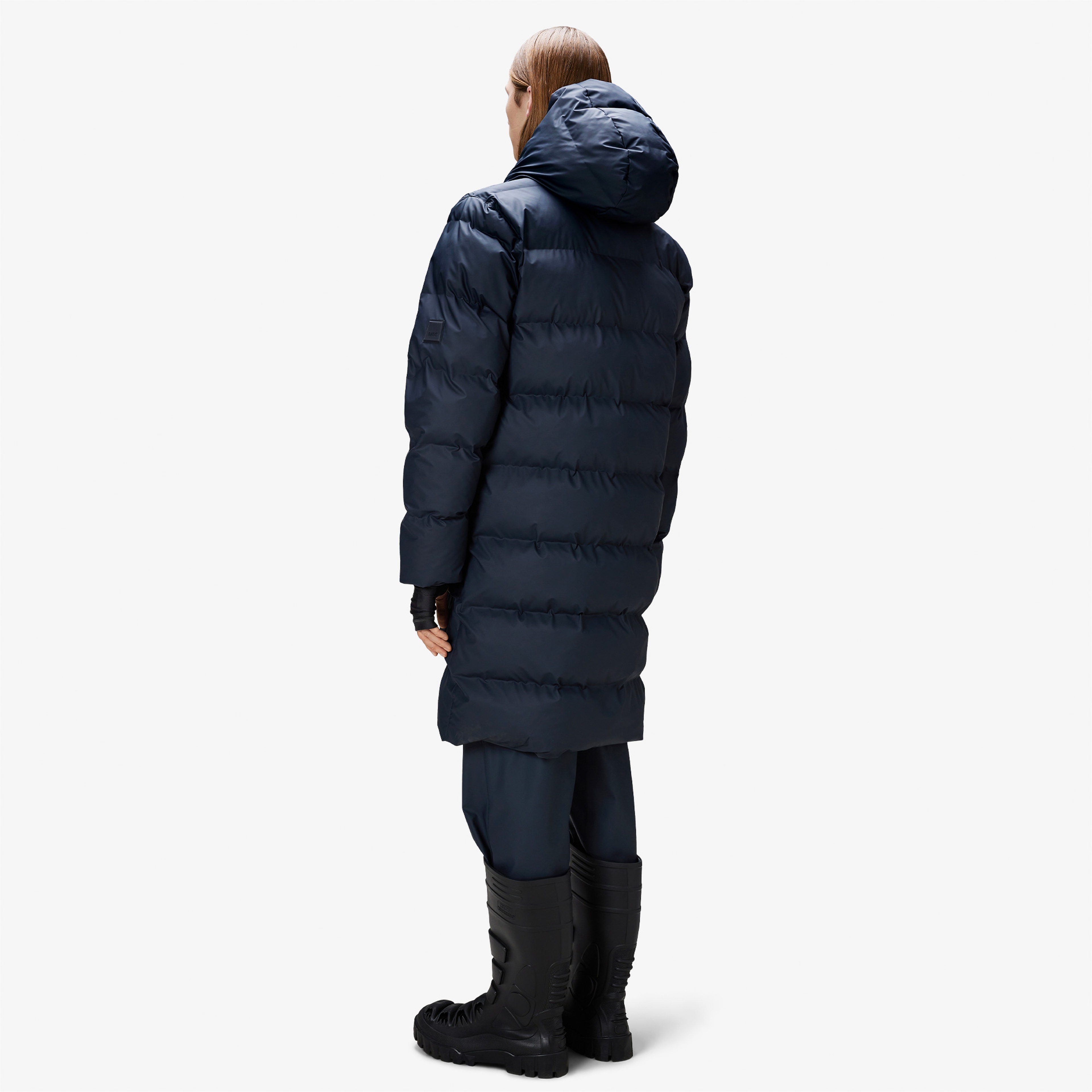 Rains Alta Long Puffer Unisex Lacivert Mont
