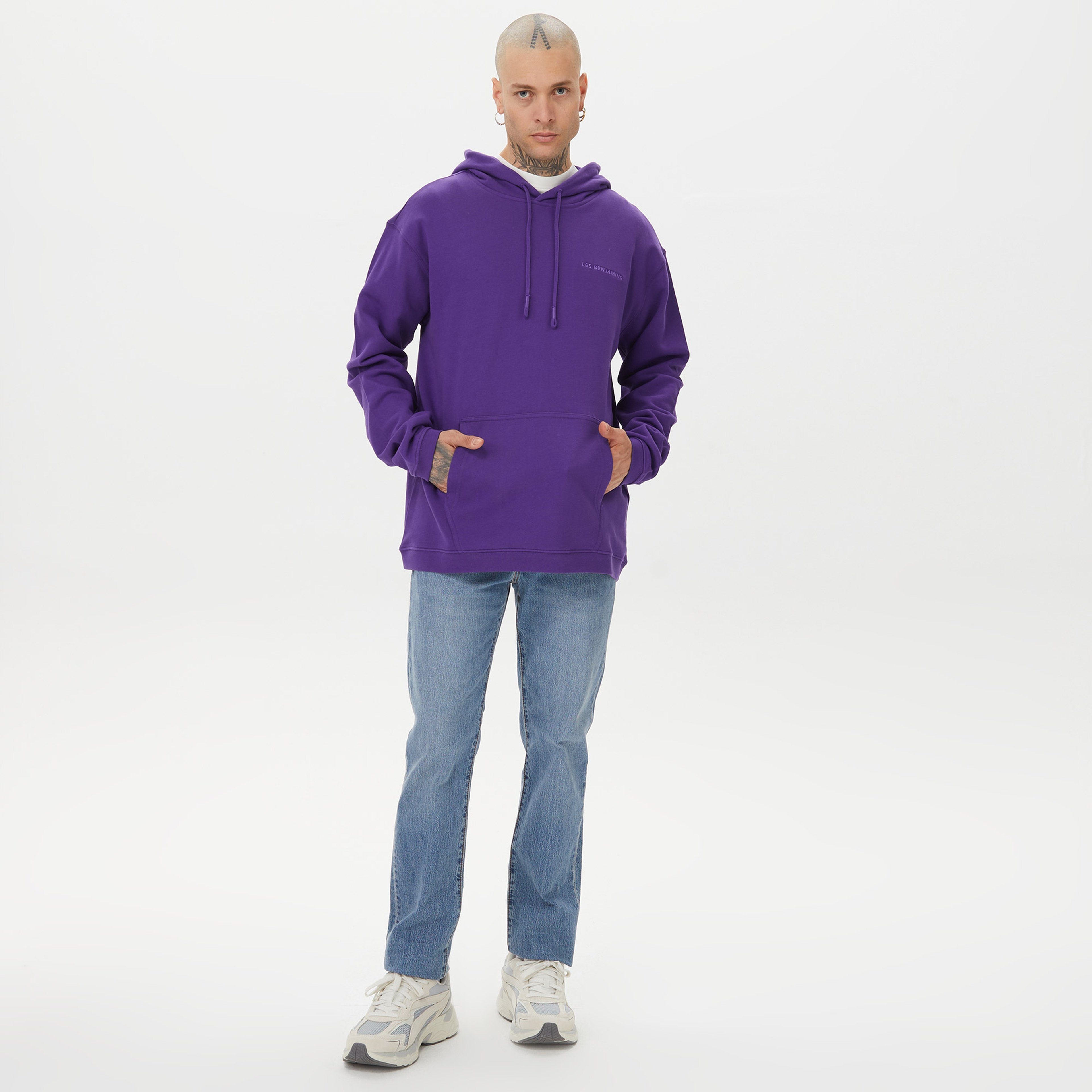 Les Benjamins Essential Erkek Mor Hoodie
