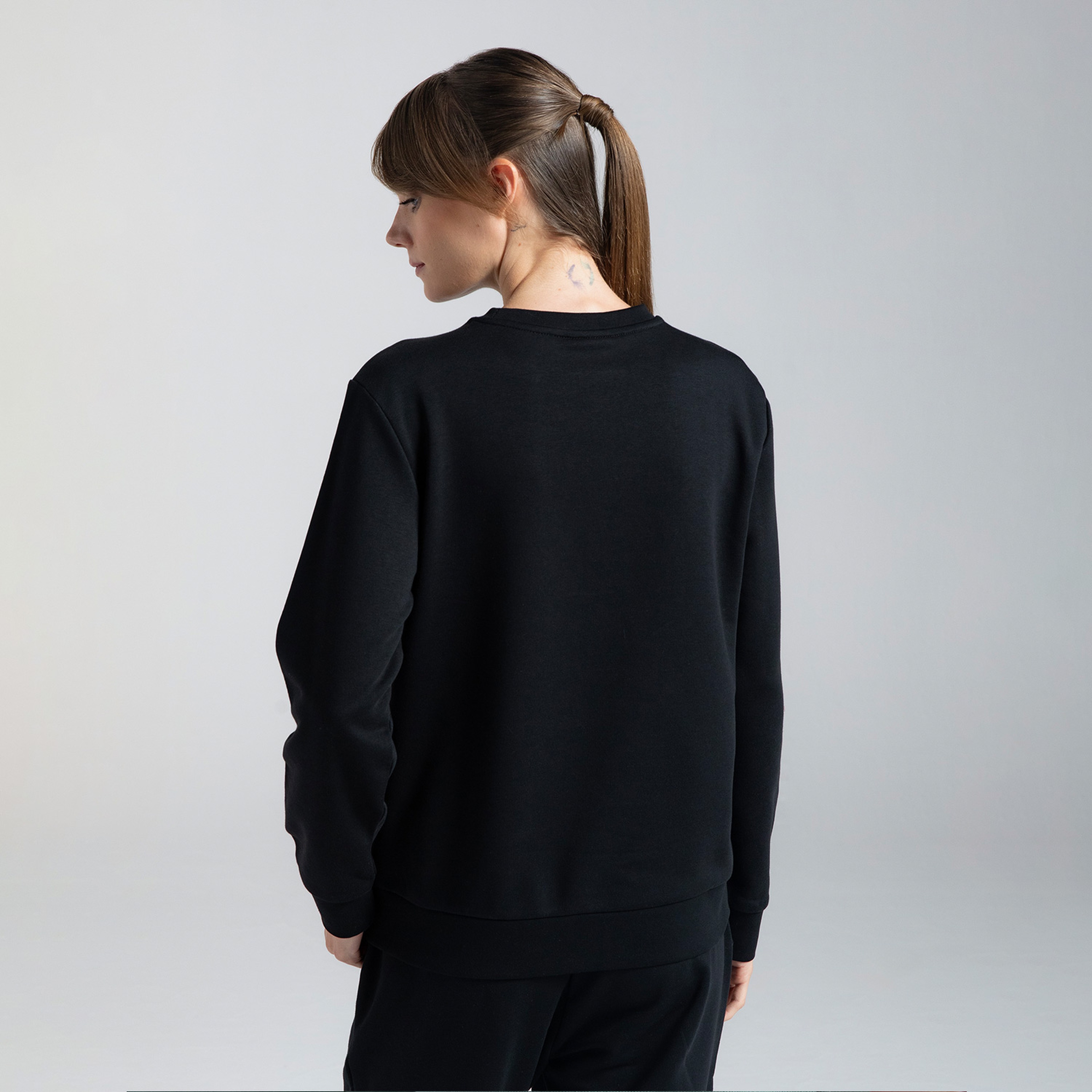 Kappa Authentic Uka Kadın Siyah Günlük Sweatshirt