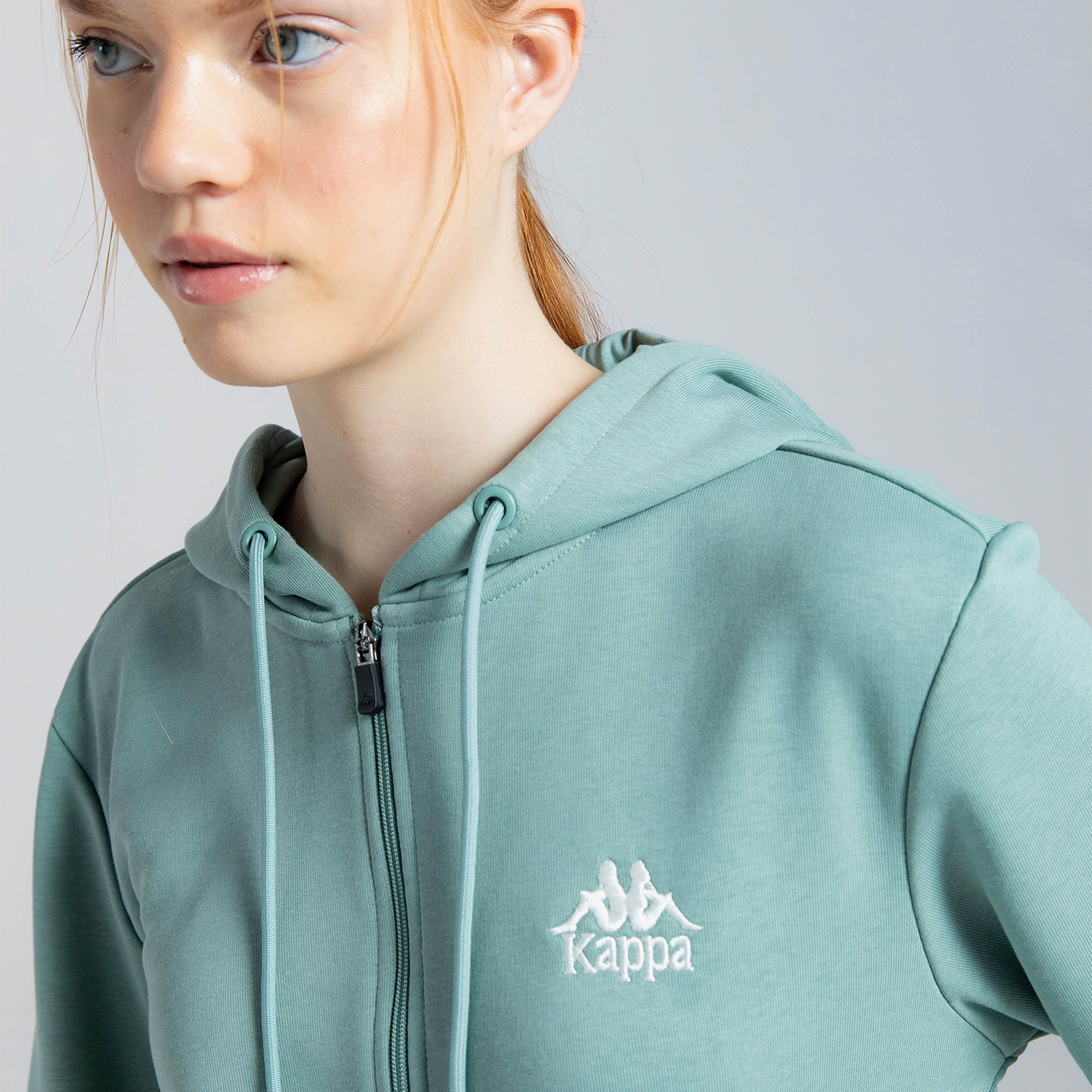 Kappa Authentic Mia Kadın Yeşil Günlük Fermuarlı Sweatshirt