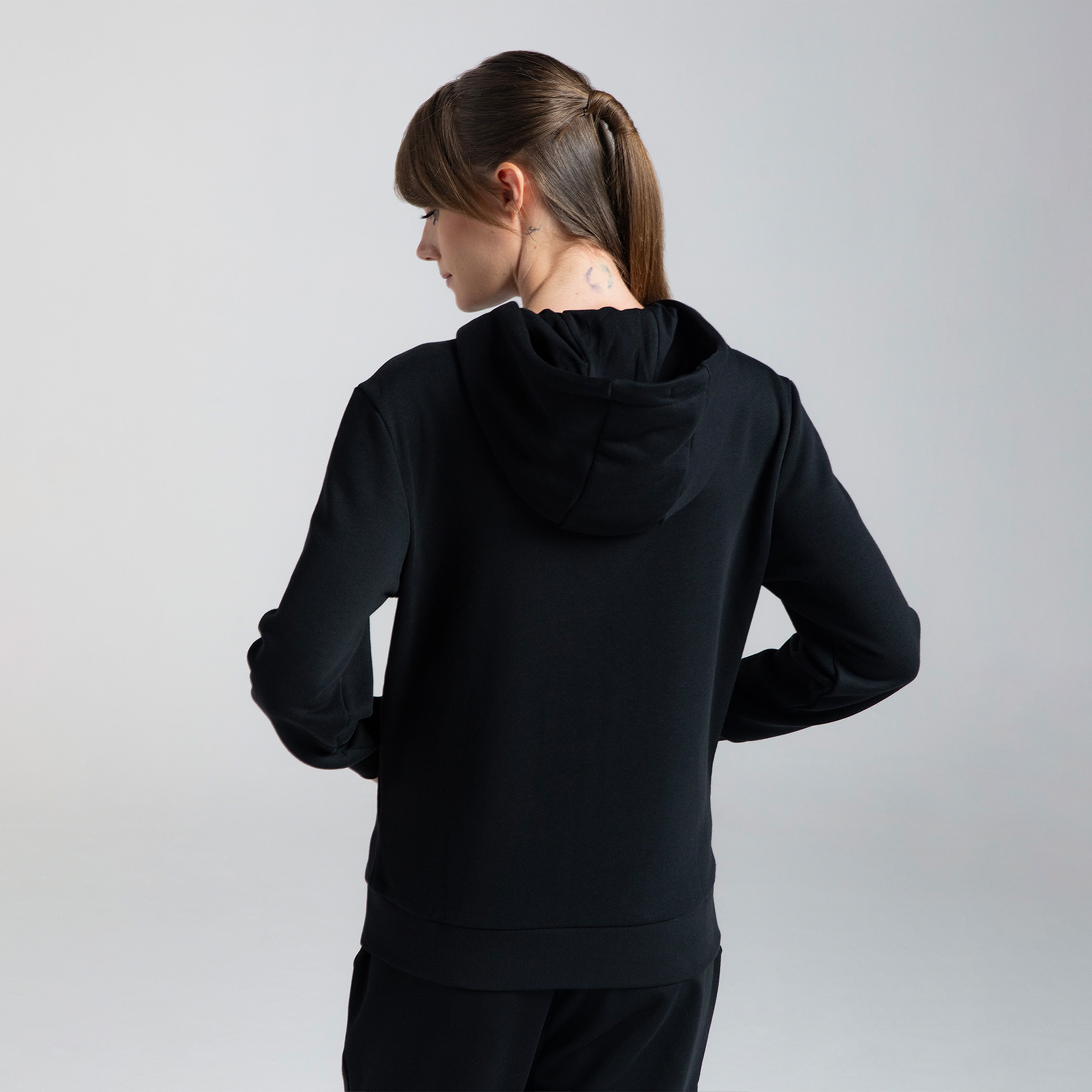 Kappa Authentic Mia Kadın Siyah Günlük Sweatshirt