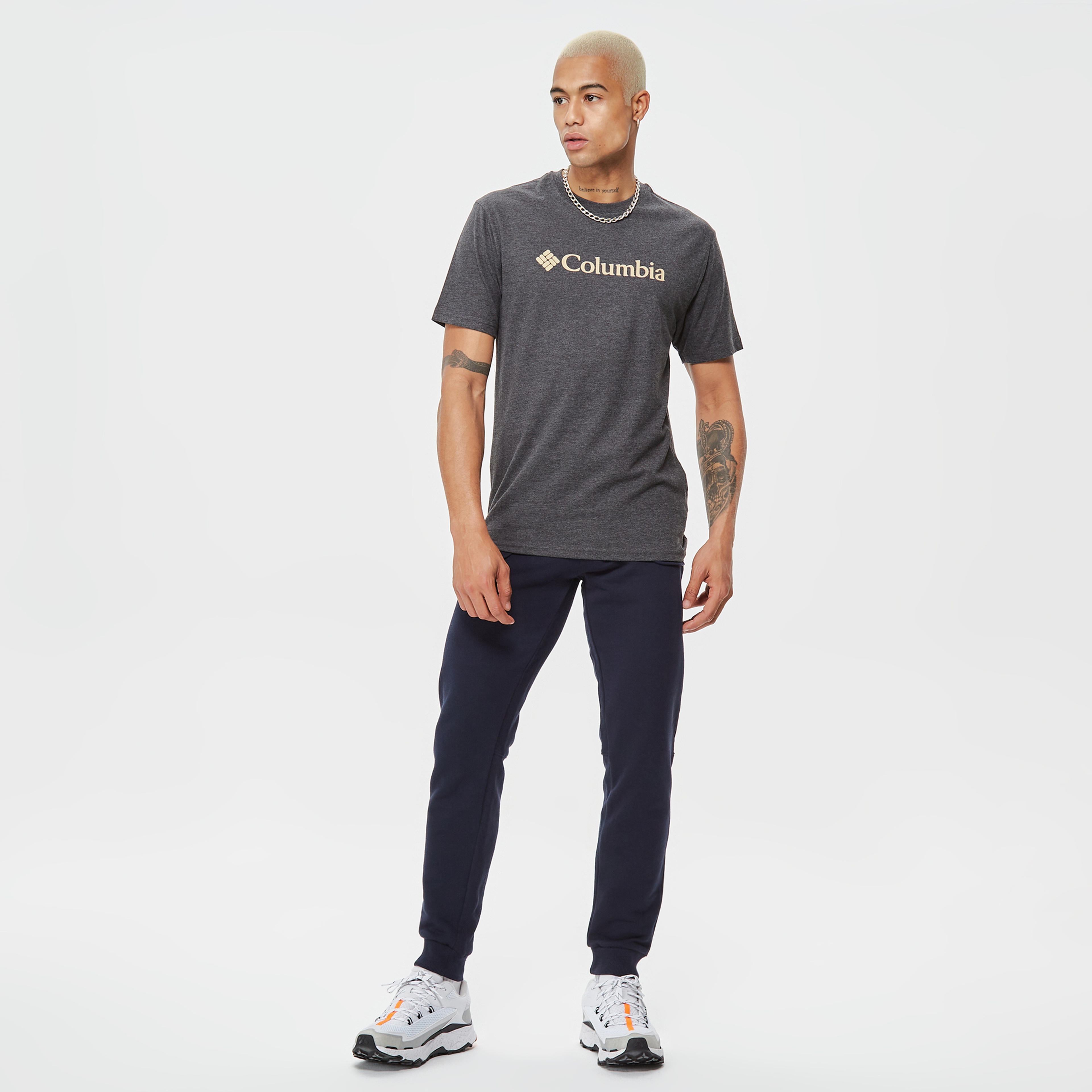 Columbia CSC Basic Logo Brushed Erkek Kısa Kollu Gri T-Shirt